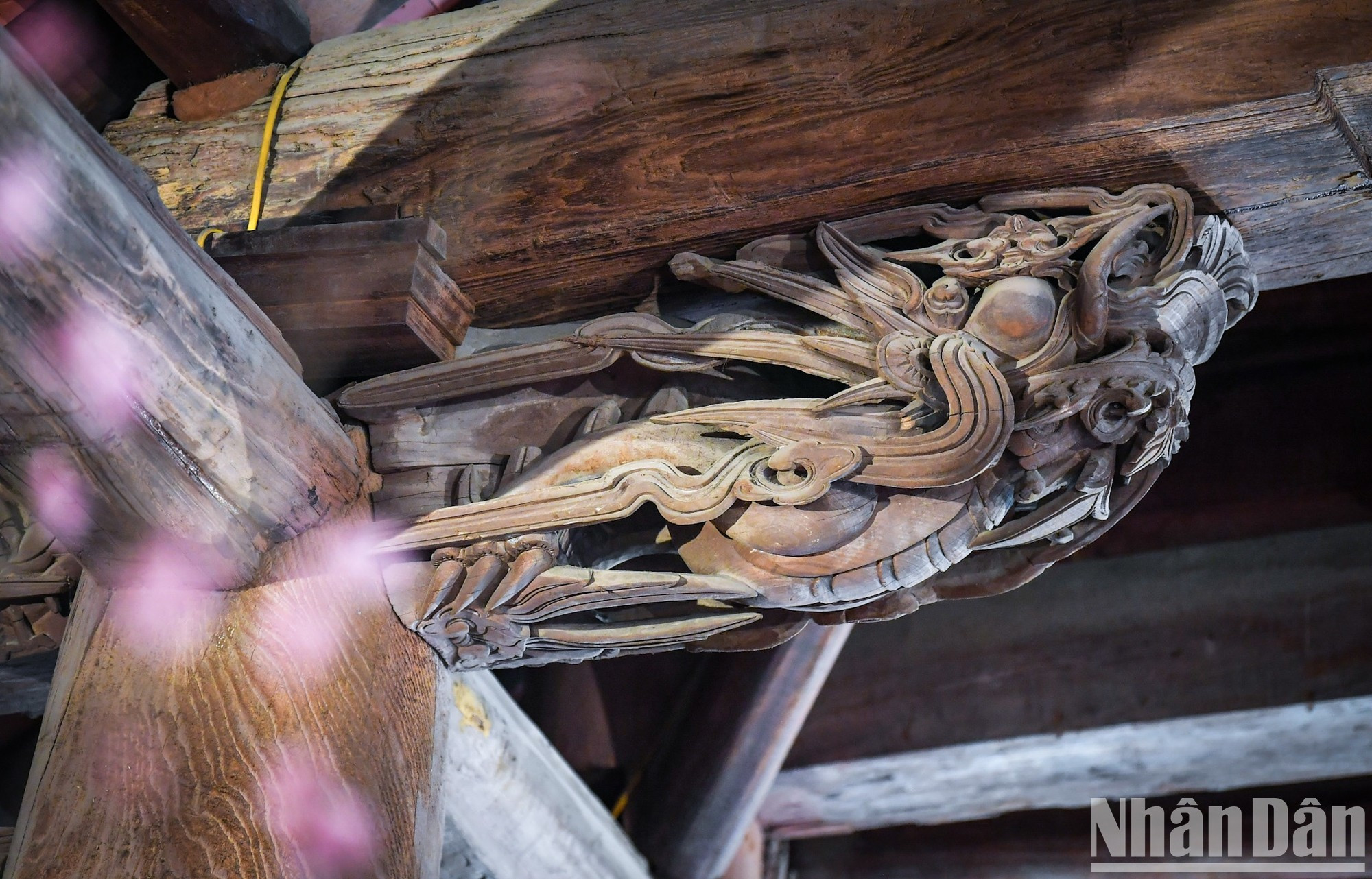 La elaborada talla de una cabeza de dragón. La elaborada talla de una cabeza de dragón.