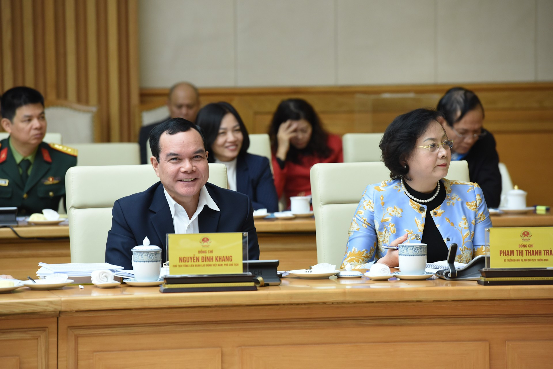 El presidente de la Confederación de Trabajo de Vietnam, Nguyen Dinh Khang, en el evento. El presidente de la Confederación de Trabajo de Vietnam, Nguyen Dinh Khang, en el evento.