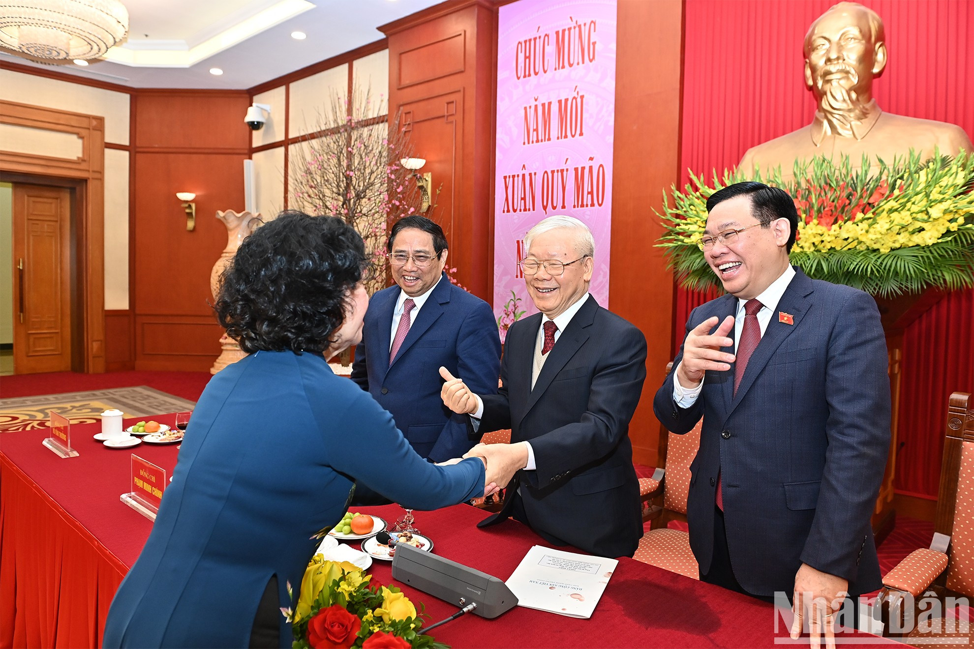 Los dirigentes en el evento.