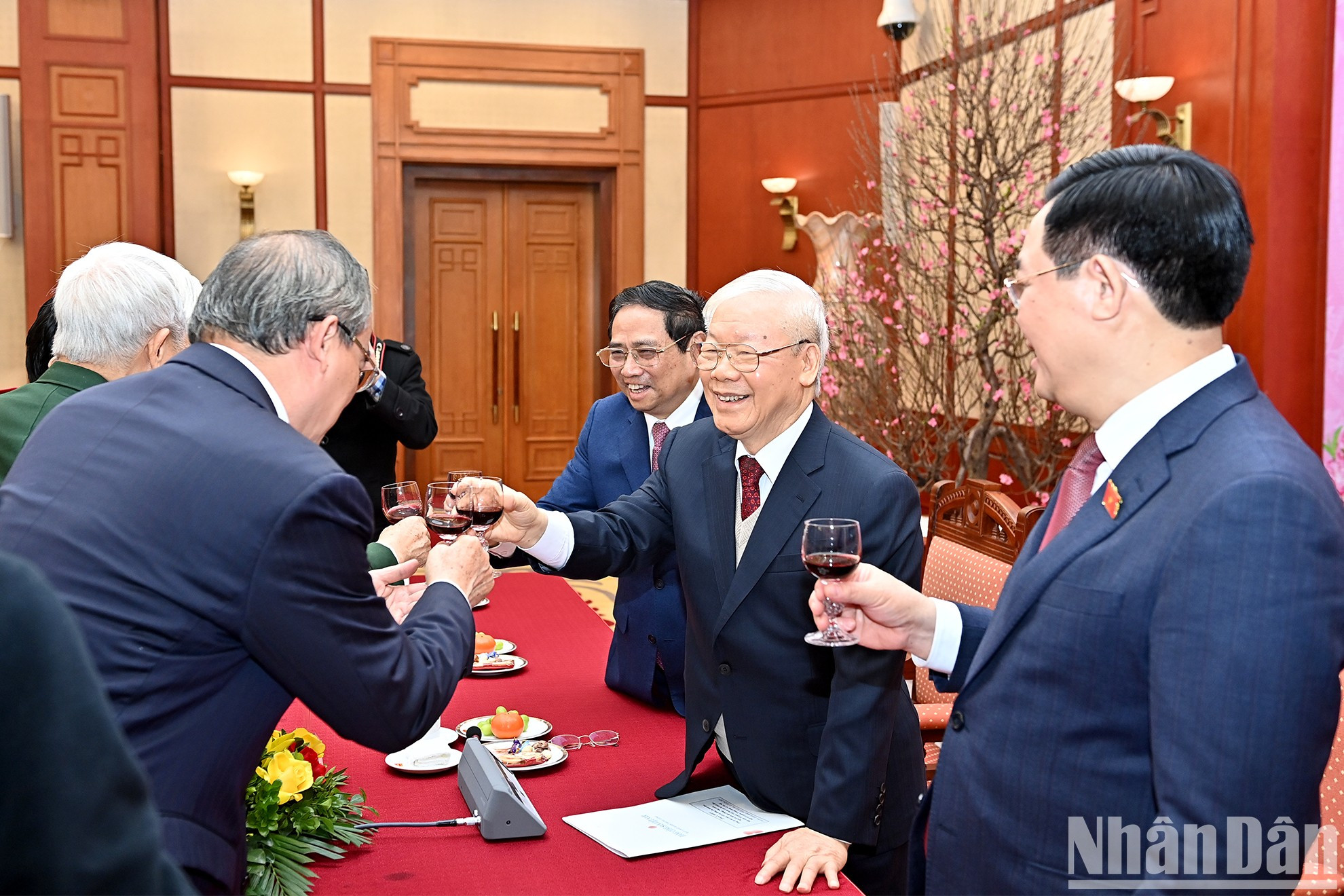 Los dirigentes en el evento.