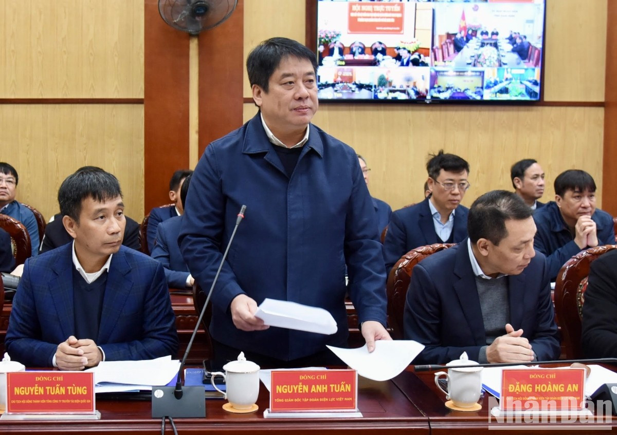 Nguyen Anh Tuan, director general la Corporación de Electricidad de Vietnam (EVN), habla en la cita.