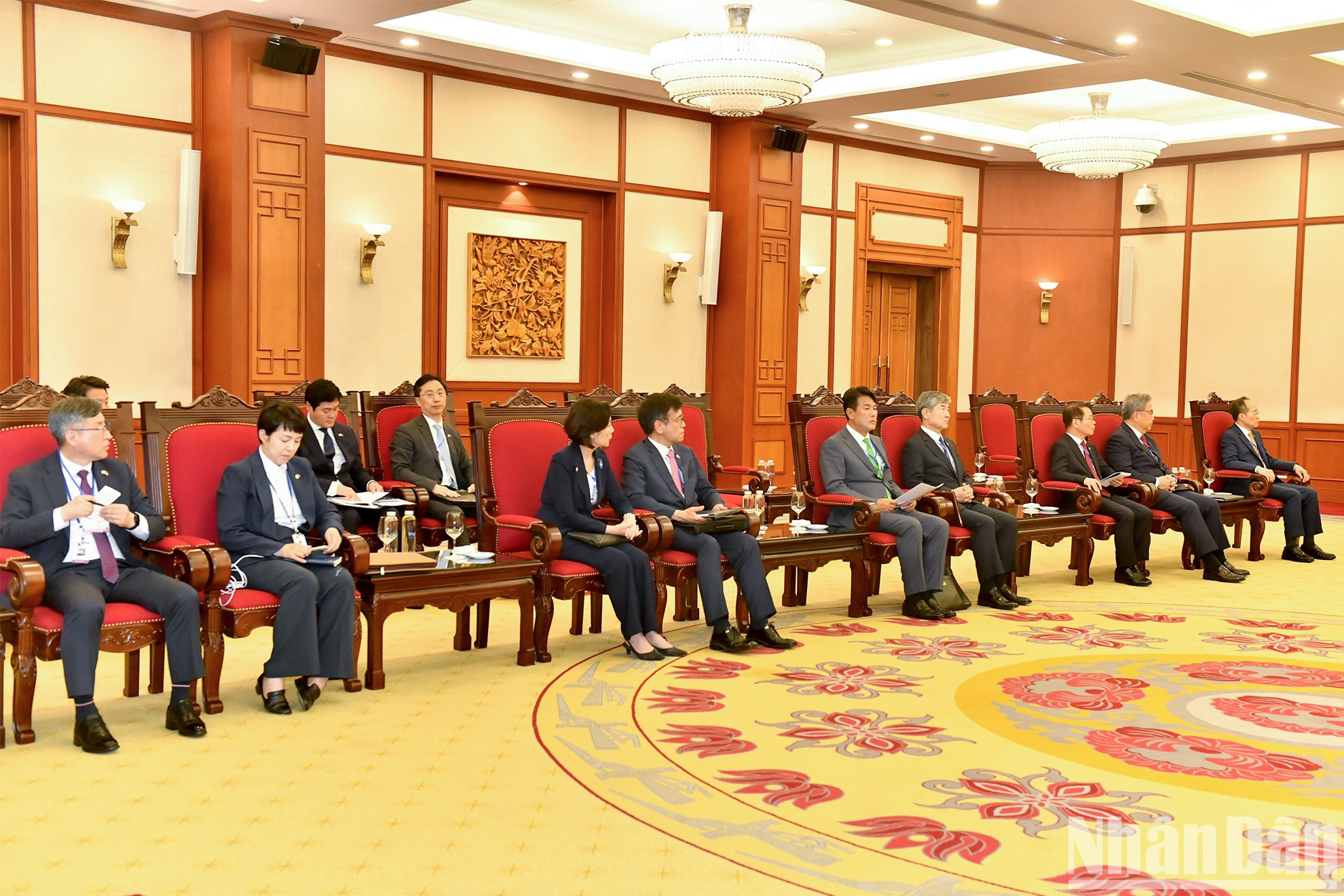 Miembros de la delegación surcoreana.