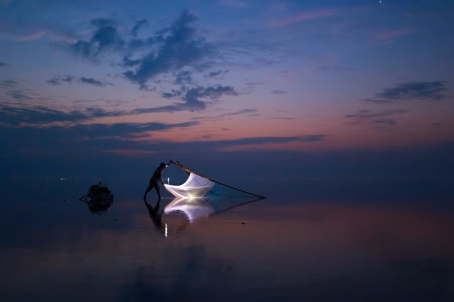 La bella de la vida laboral de la gente en el mar. La bella de la vida laboral de la gente en el mar.