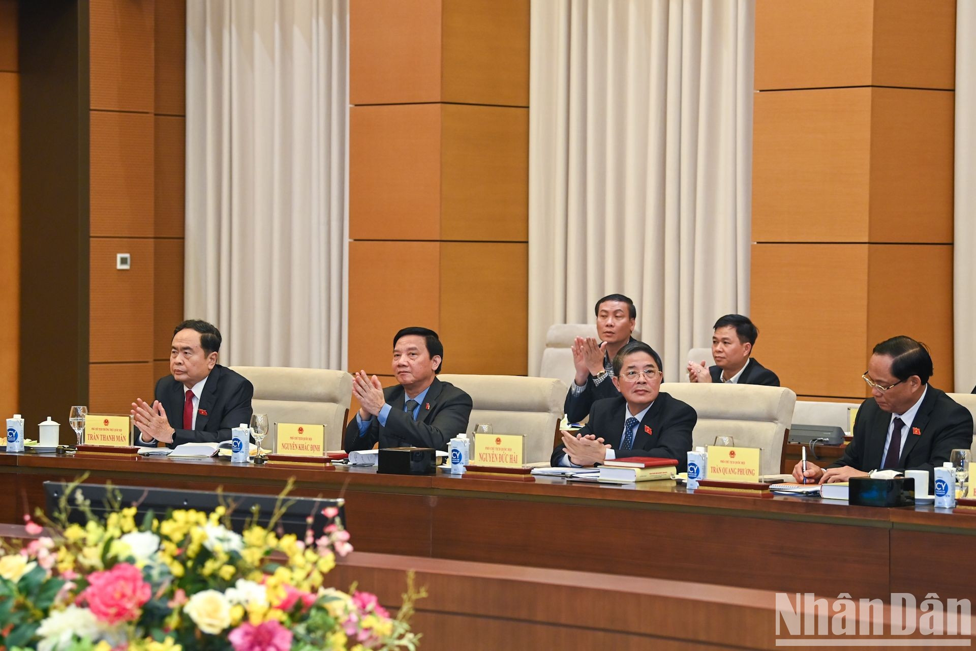 Los vicepresidentes de la Asamblea Nacional asistentes a la reunión.