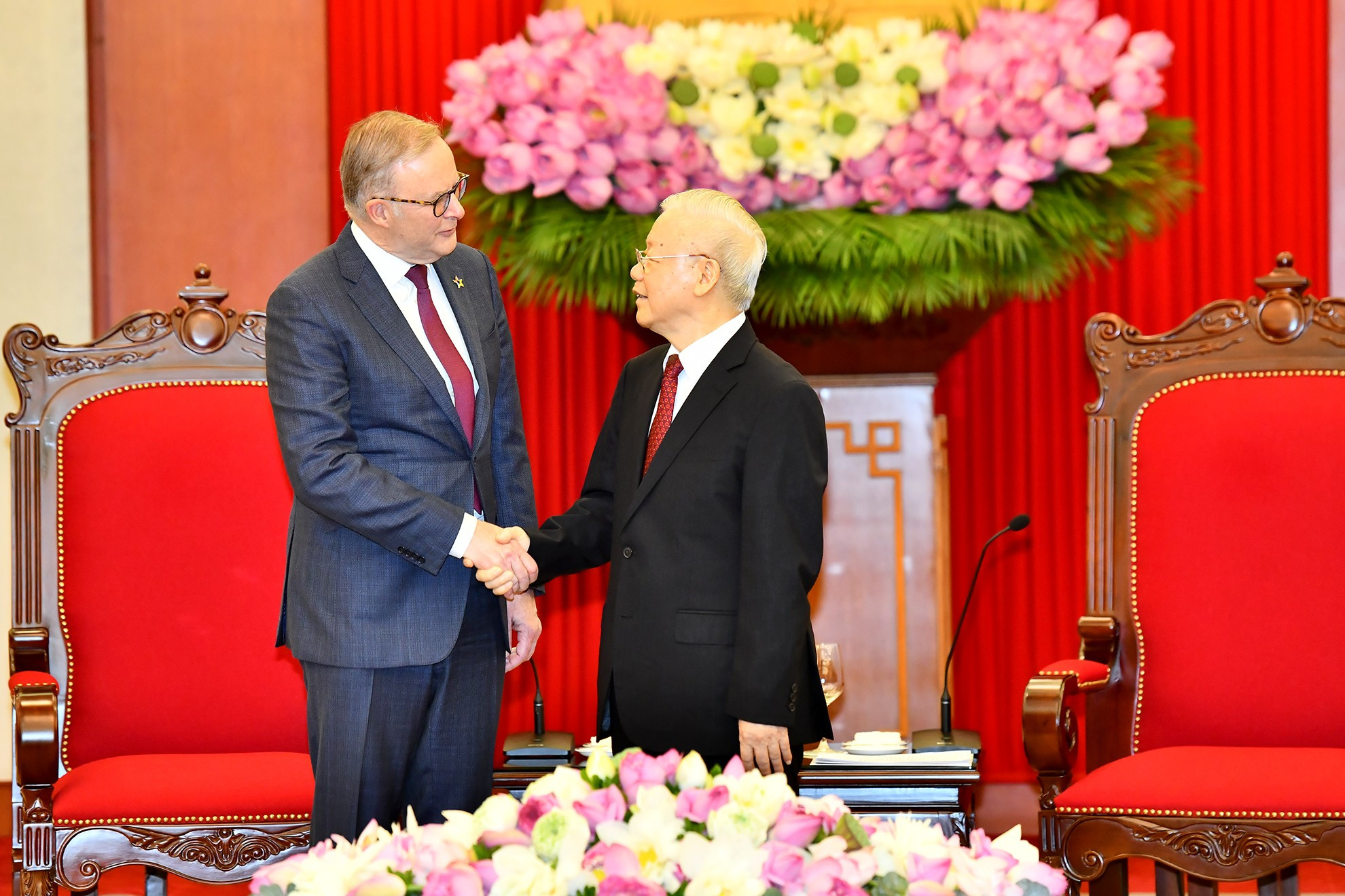 Los dos dirigentes en el evento. Los dos dirigentes en el evento.