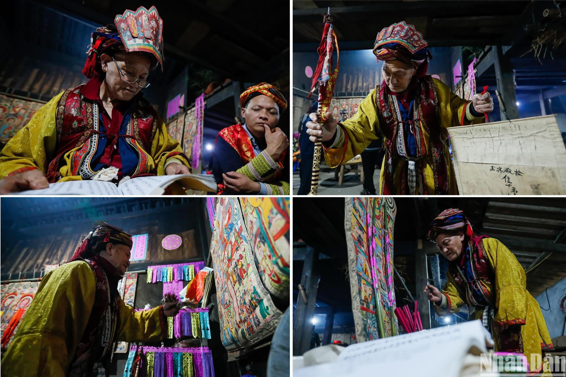 El chamán prepara los materiales del ritual. El chamán prepara los materiales del ritual.