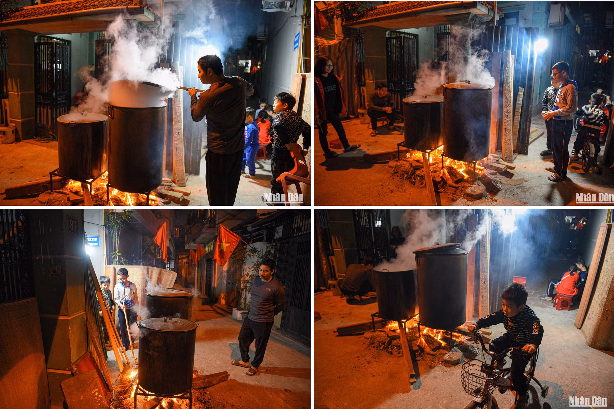 Los vecinos se reúnen toda la noche.