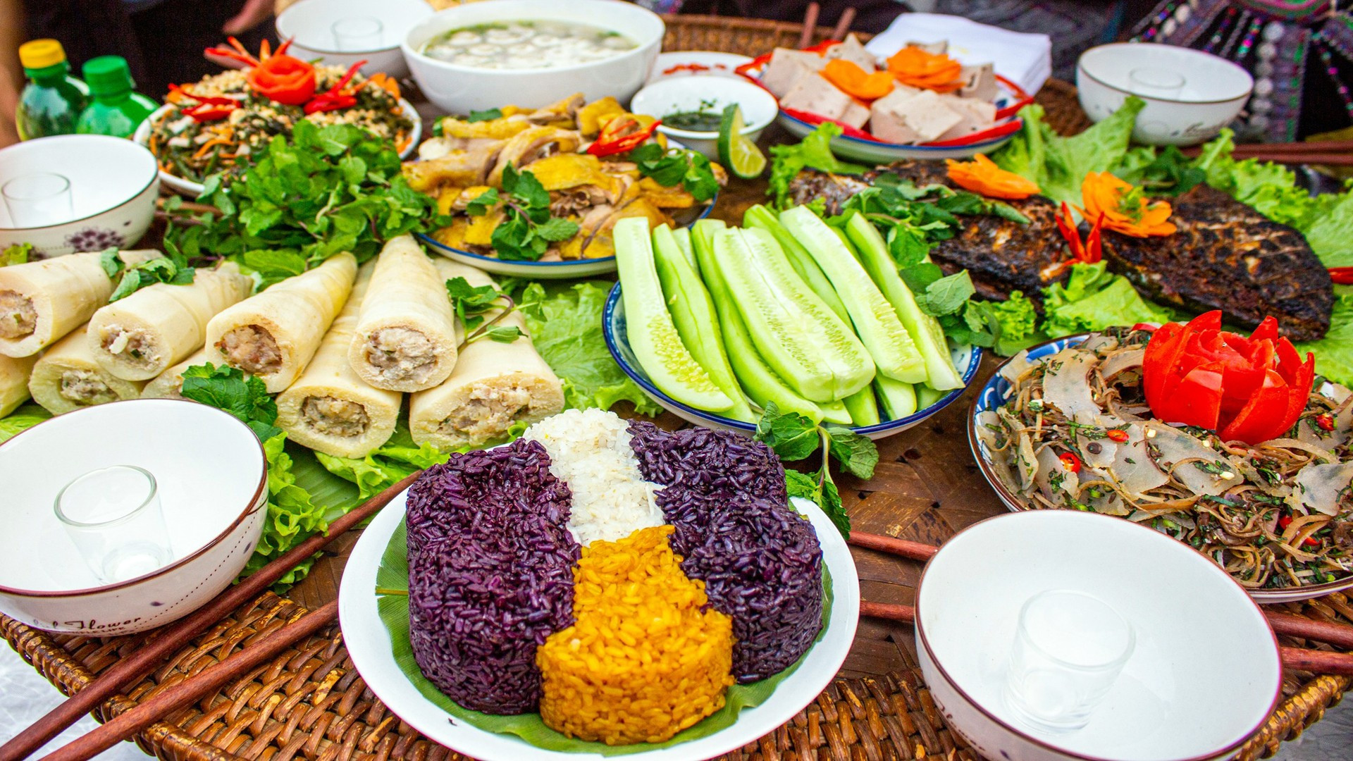 Concurso de gastronomía del grupo étnico Lao.