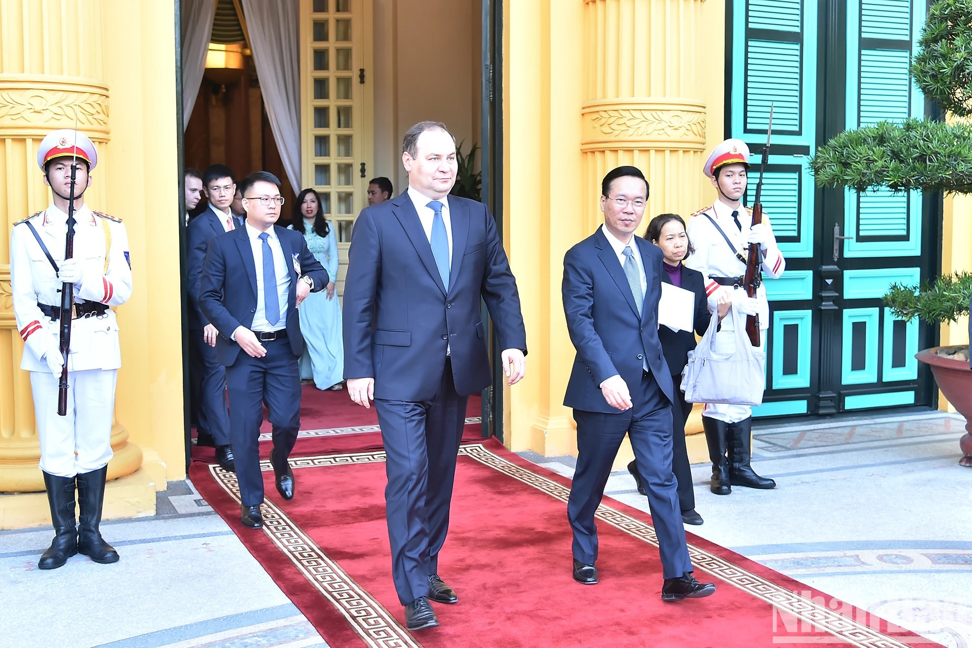 Los dos dirigentes tras el encuentro.