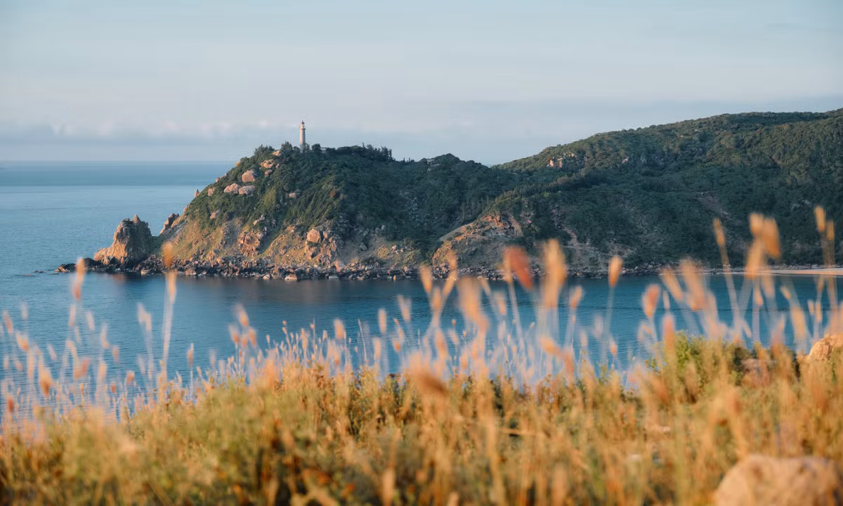 Transitando por el paseo, los turistas llegan al Faro de Dai Lanh.