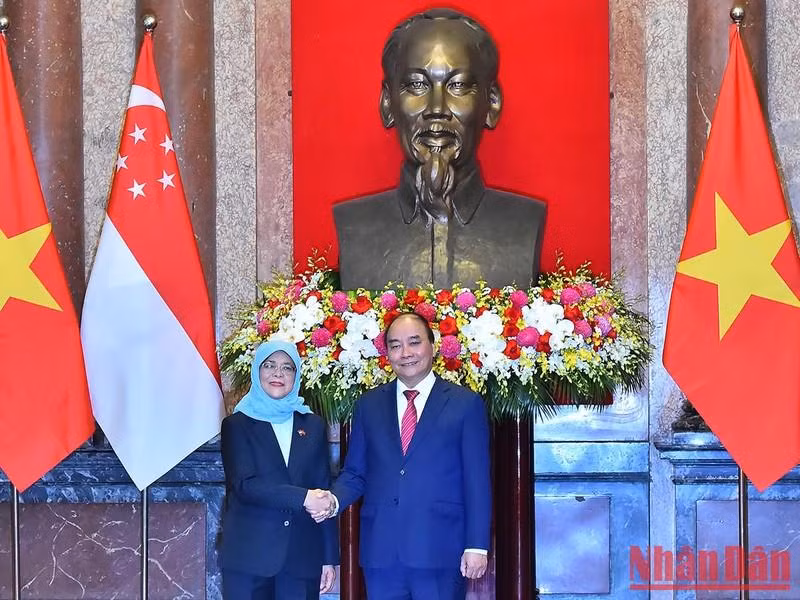 Los dos dirigentes en la ceremonia de recepción.