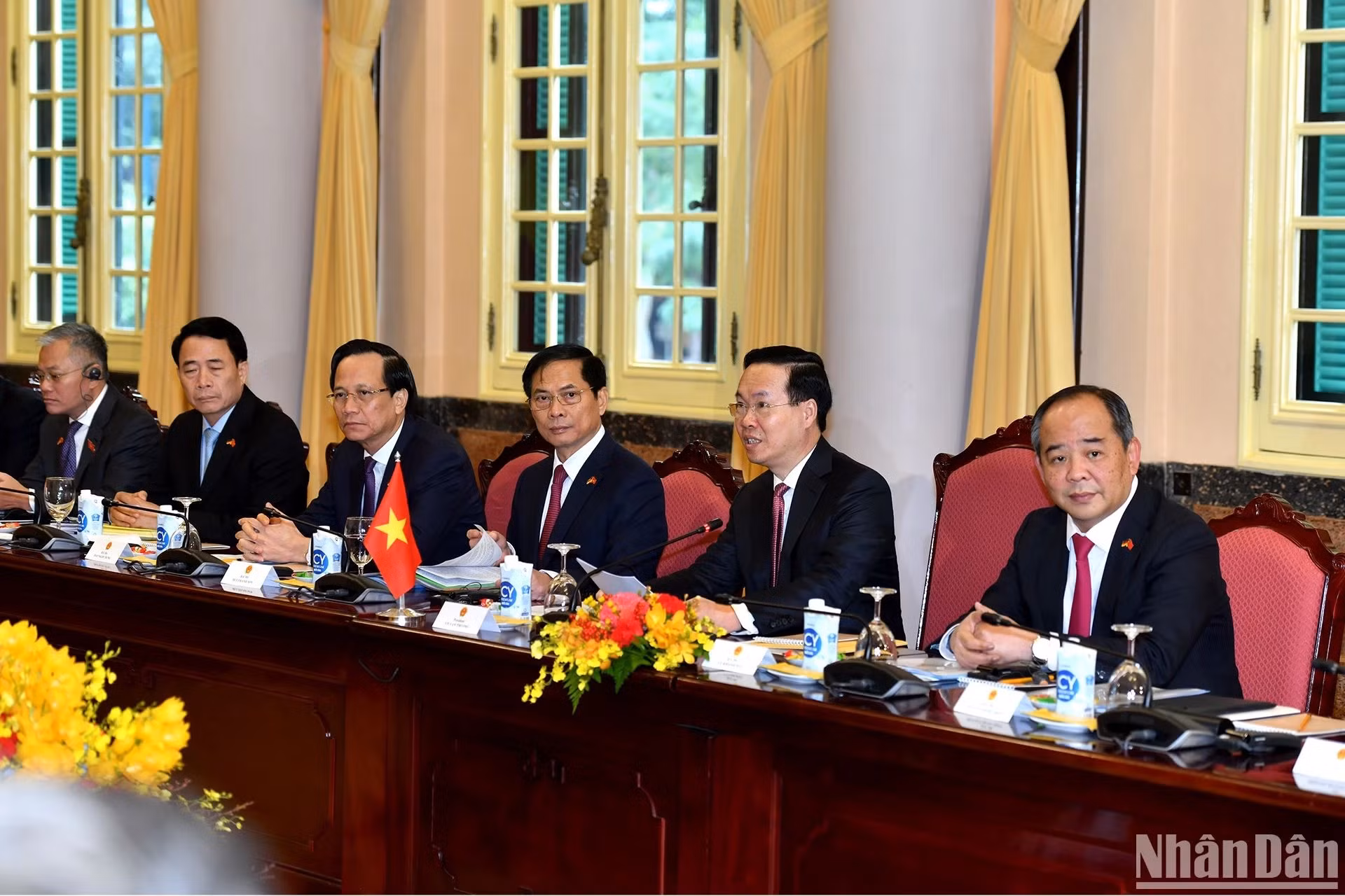 La delegación vietnamita.