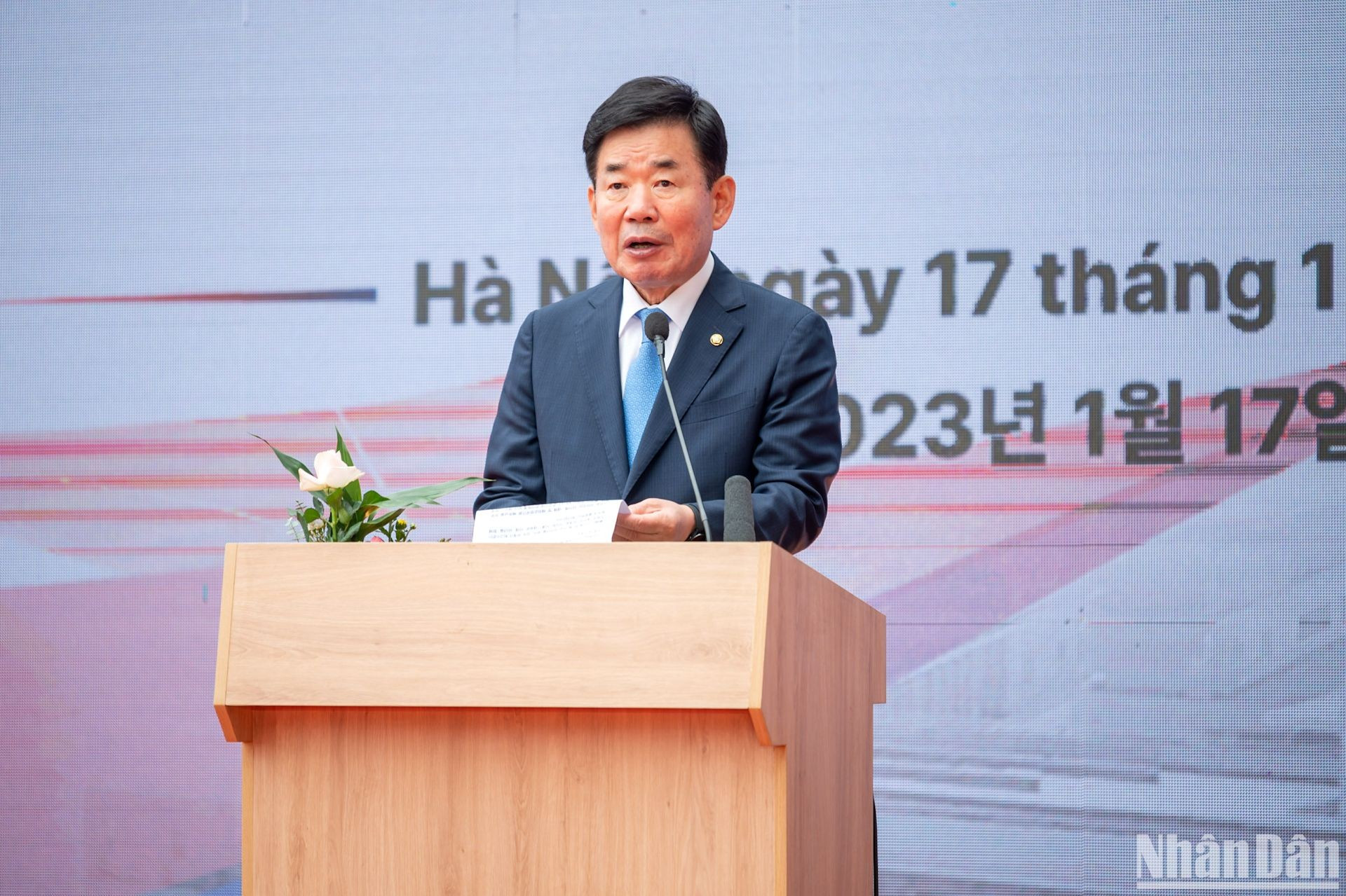 El presidente de la Asamblea Nacional de Corea del Sur da palabras. El presidente de la Asamblea Nacional de Corea del Sur da palabras.