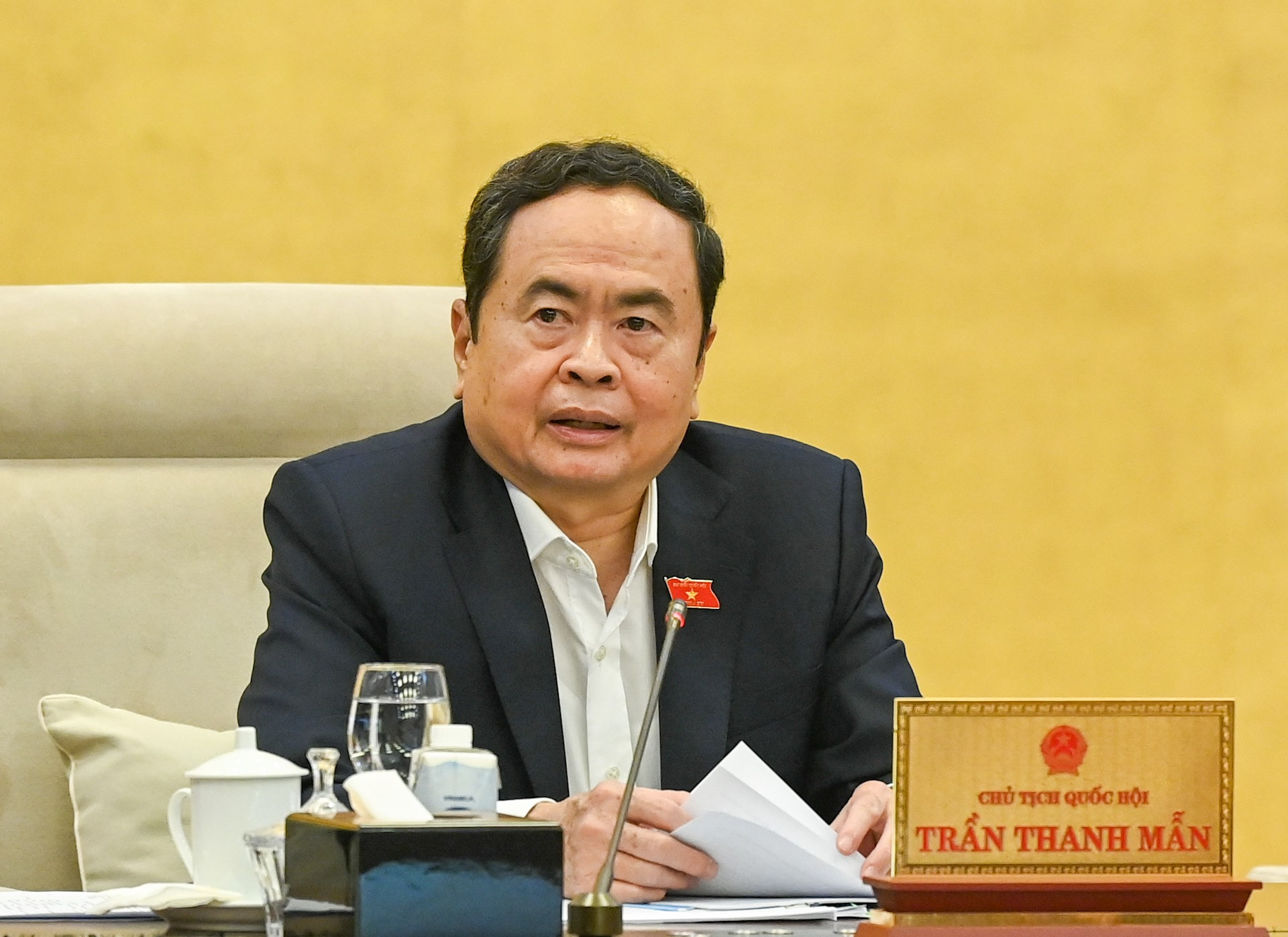 El máximo legislador nacional interviene en la sesión. El máximo legislador nacional interviene en la sesión.