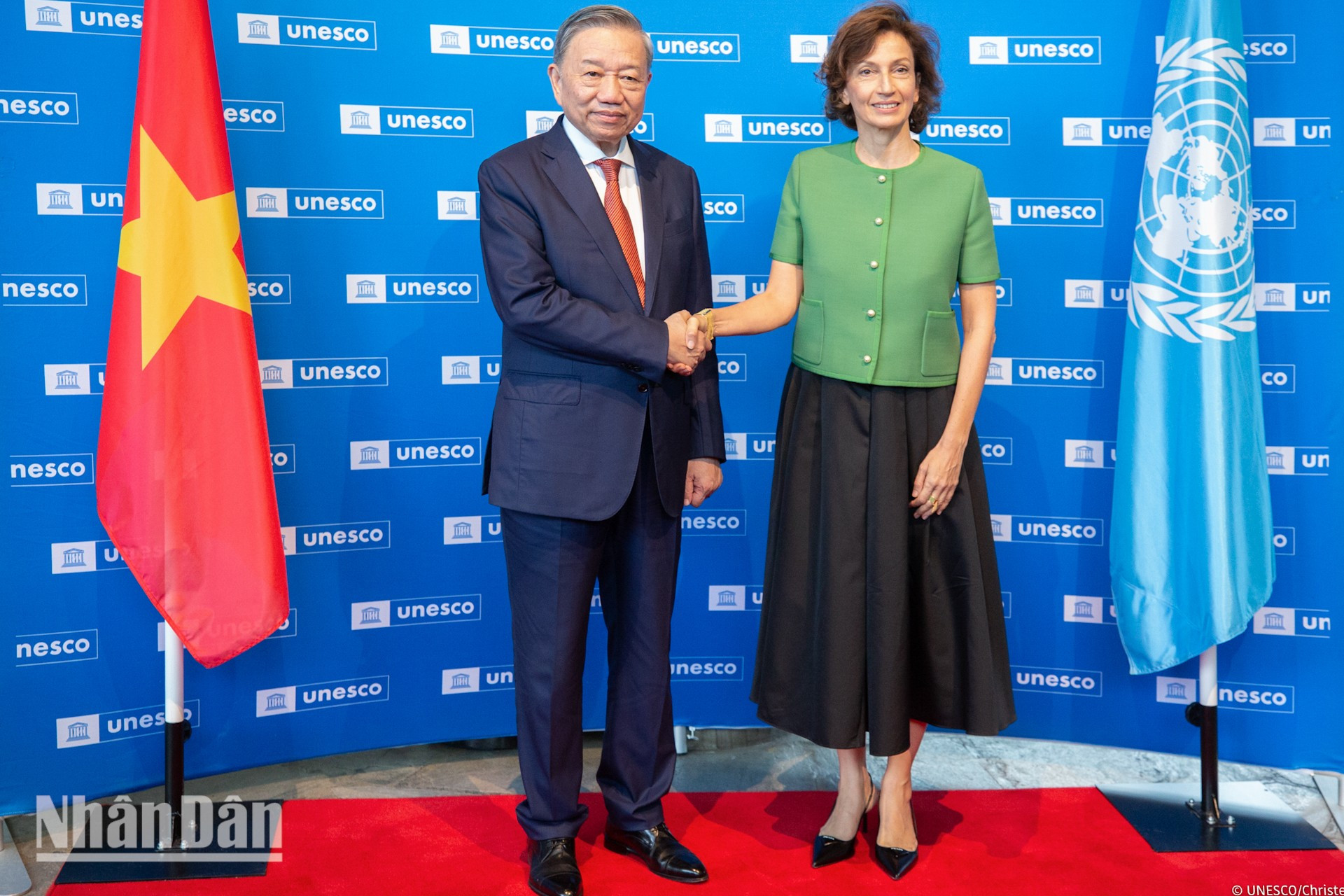 El secretario general del Partido Comunista y presidente de Vietnam, To Lam, y la directora general de la Unesco, Audrey Azoulay. El secretario general del Partido Comunista y presidente de Vietnam, To Lam, y la directora general de la Unesco, Audrey Azoulay.