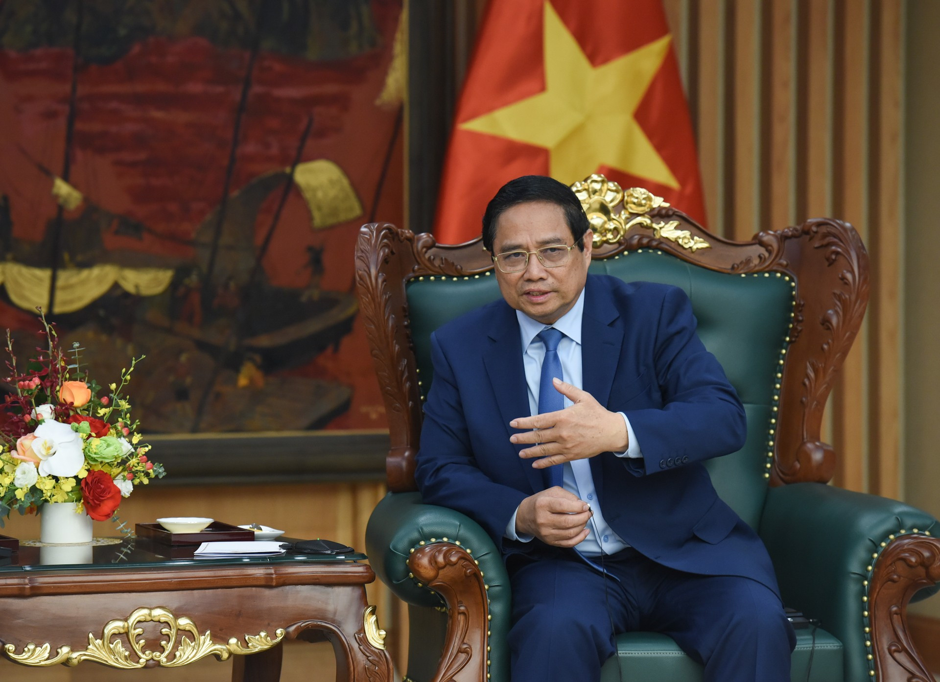 El primer ministro Pham Minh Chinh habla en la cita. El primer ministro Pham Minh Chinh habla en la cita.