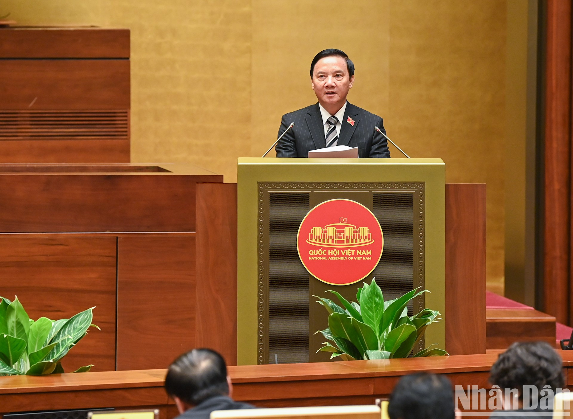 El vicepresidente de la ANV Nguyen Khac Dinh expone un informe. El vicepresidente de la ANV Nguyen Khac Dinh expone un informe.