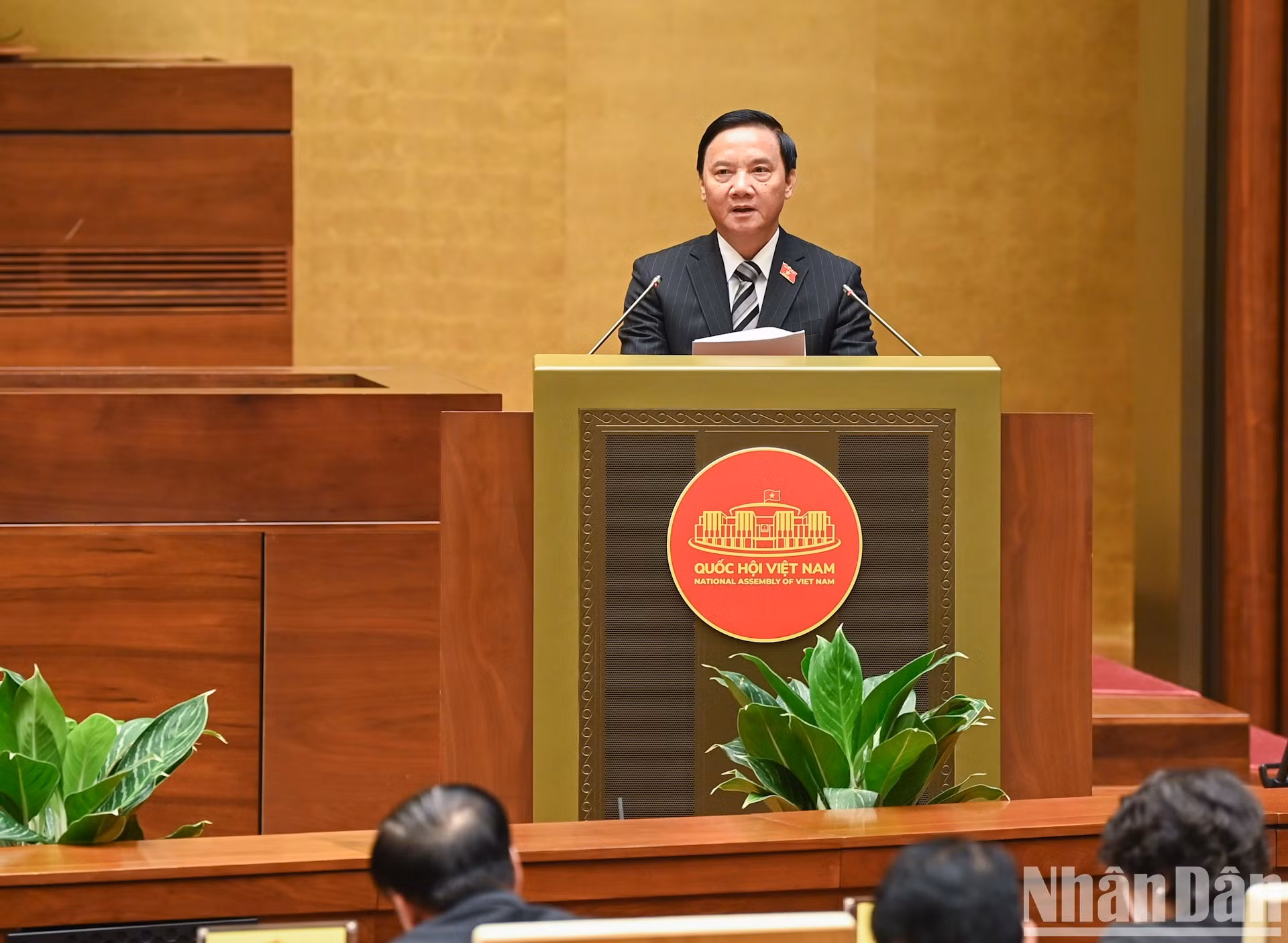 El vicepresidente de la ANV Nguyen Khac Dinh expone un informe. El vicepresidente de la ANV Nguyen Khac Dinh expone un informe.