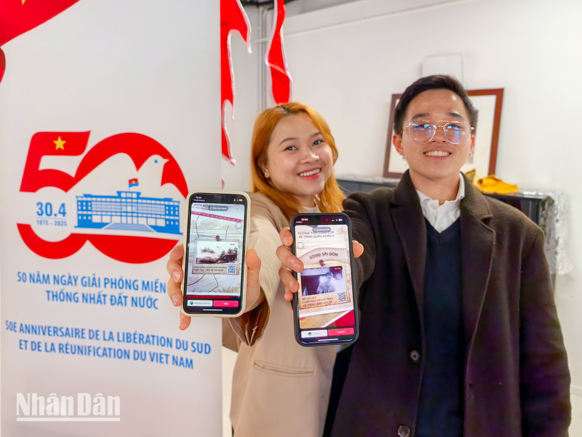 Mai Linh, que cursa un máster en París, comparte su orgullo por sumarse a las celebraciones de la gran fecha, incluida la investigación de la edición exclusiva del órgano central del Partido Comunista de Vietnam en el seno del país europeo. Mai Linh, que cursa un máster en París, comparte su orgullo por sumarse a las celebraciones de la gran fecha, incluida la investigación de la edición exclusiva del órgano central del Partido Comunista de Vietnam en el seno del país europeo.