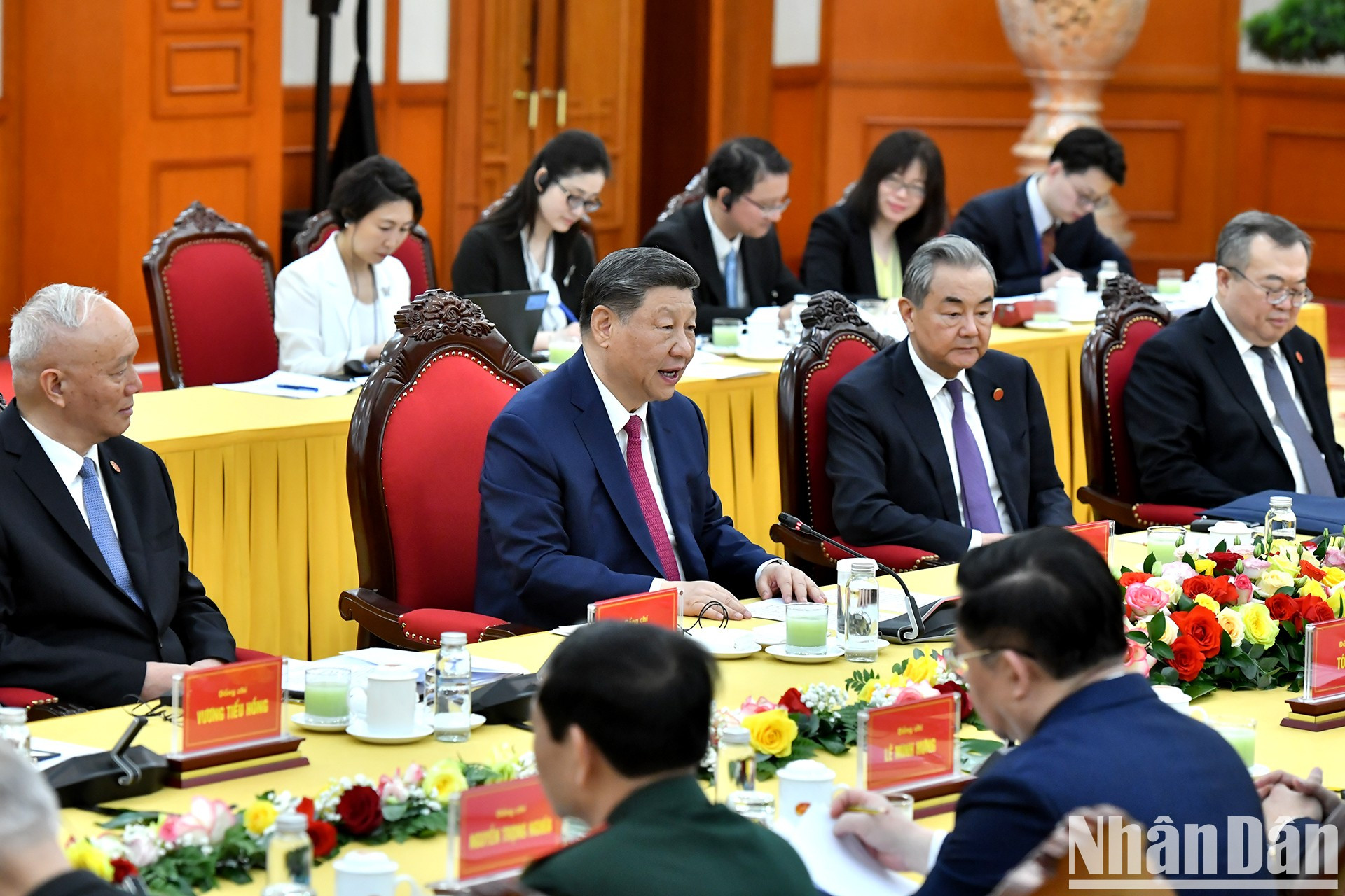 El secretario general del Partido Comunista y presidente de China, Xi Jinping, da palabras.