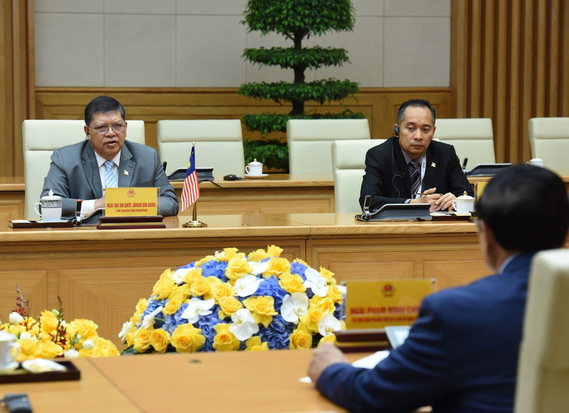 El presidente de la Cámara de Representantes de Malasia en su intervención.