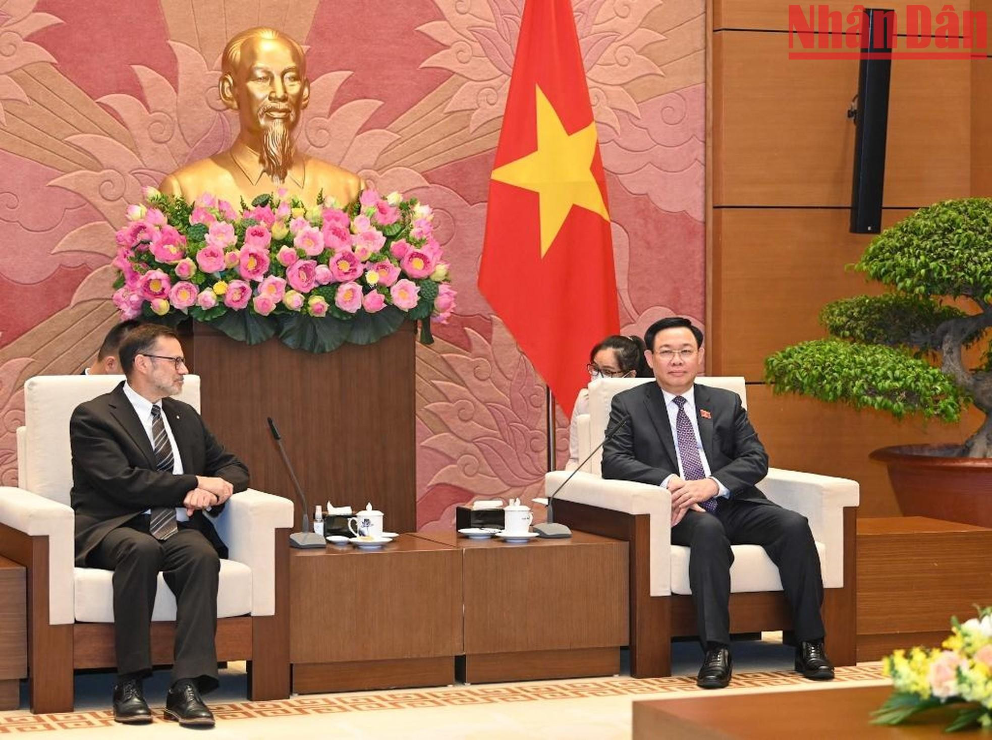 En las conversaciones, Dinh Hue se mostró complacido al recibir al jefe de la representación australiana. En las conversaciones, Dinh Hue se mostró complacido al recibir al jefe de la representación australiana.