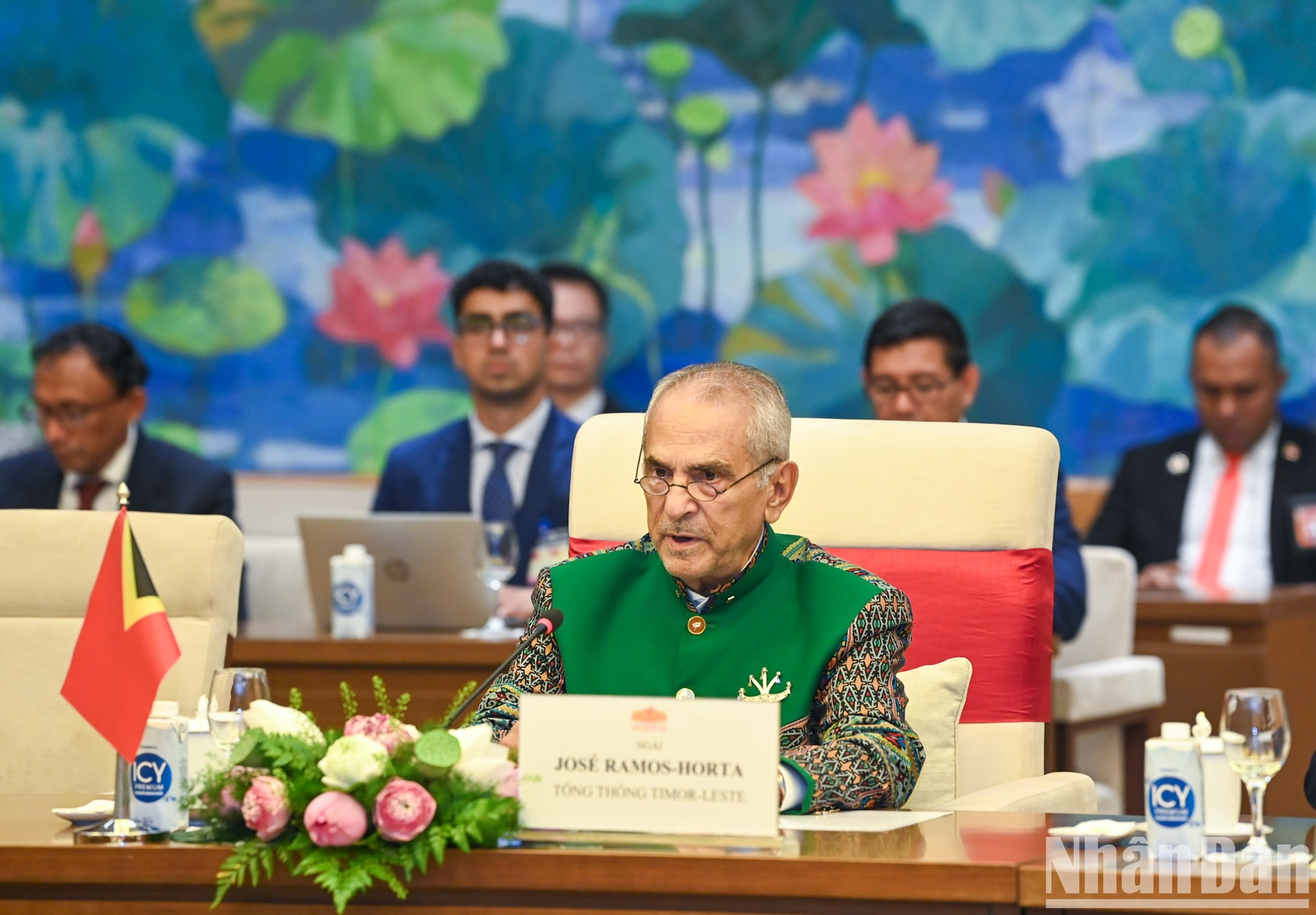 El presidente de Timor Oriental interviene en la cita. El presidente de Timor Oriental interviene en la cita.