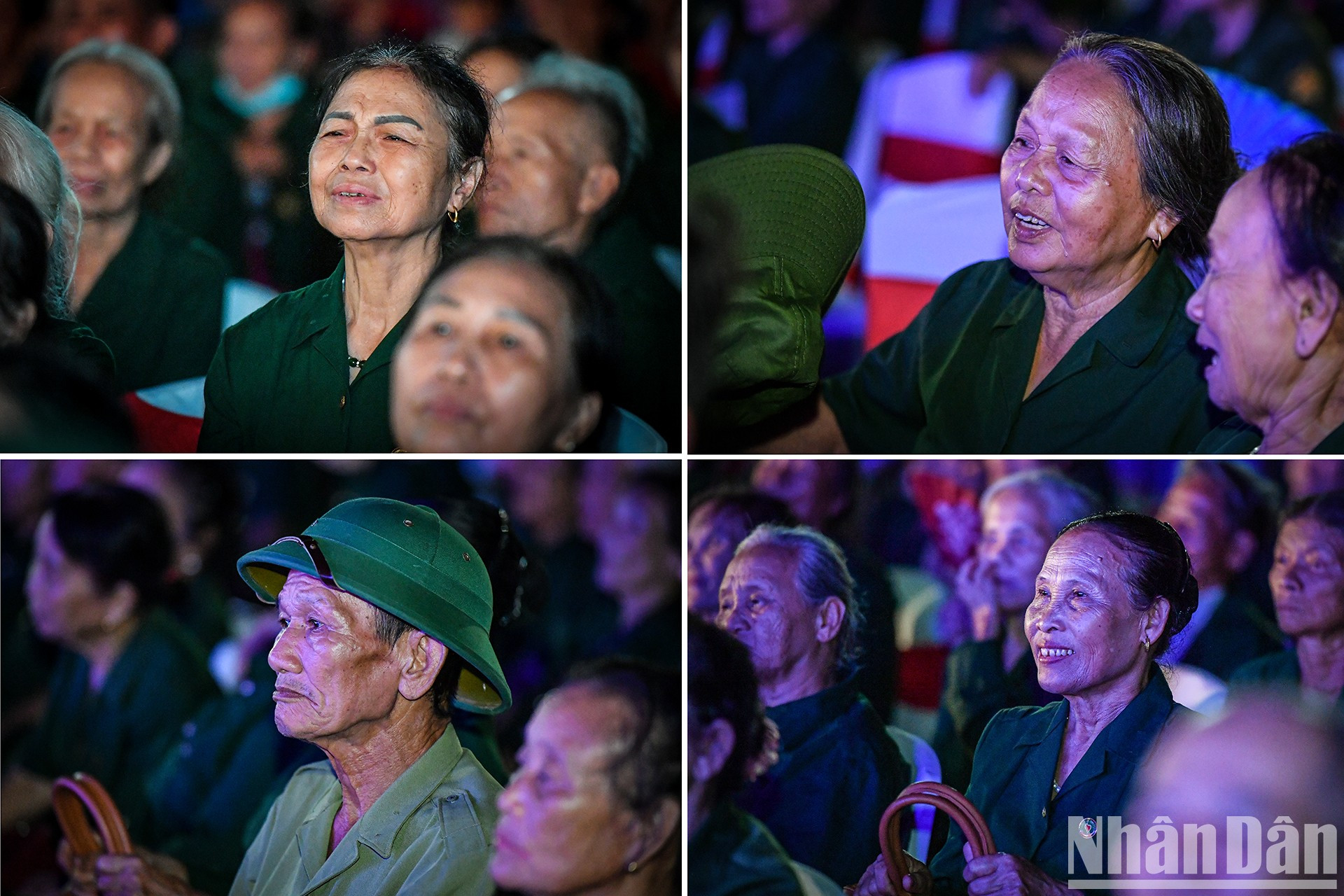 Los veteranos de guerra en la escena no pueden contener las lágrimas.