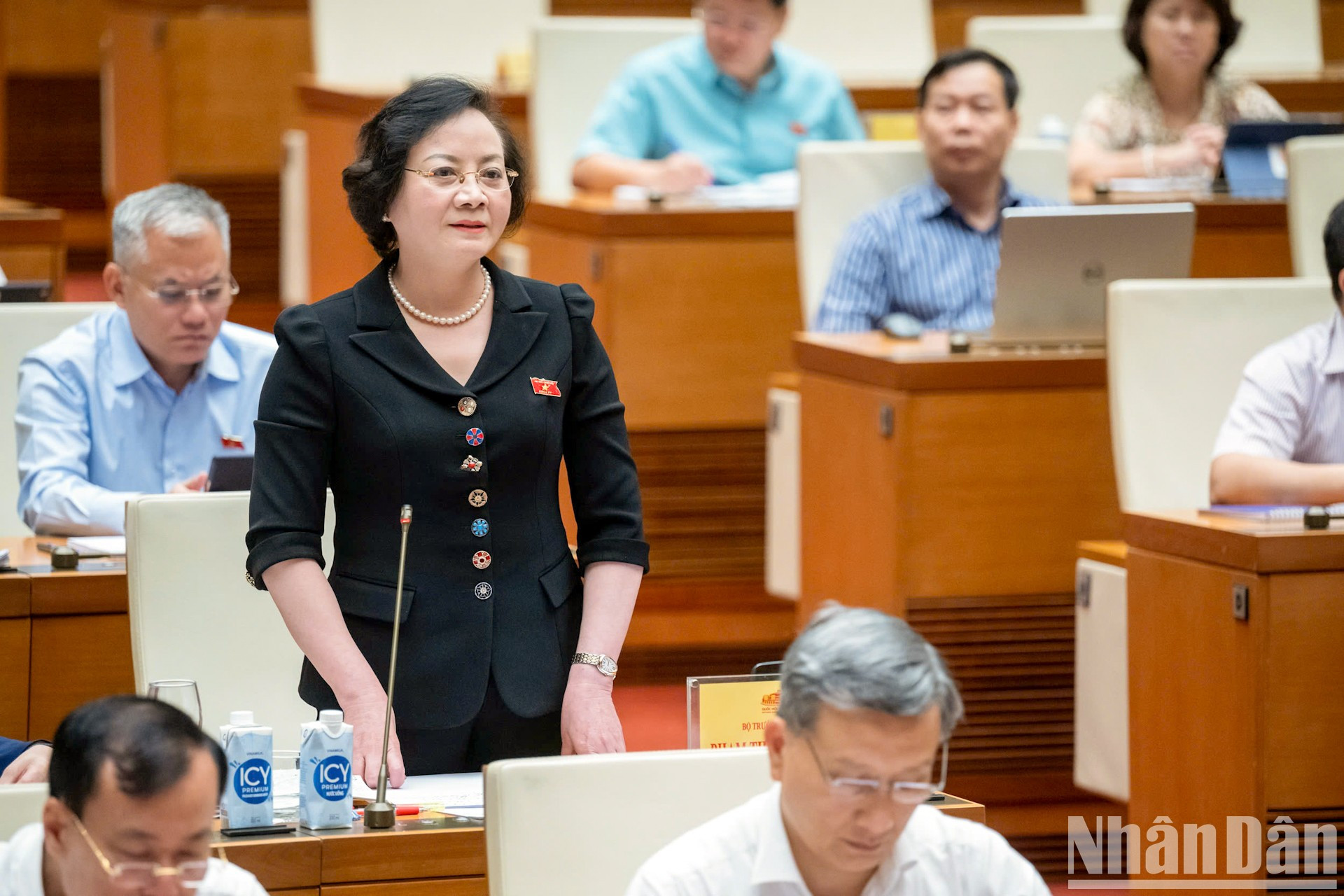 La ministra del Interior, Pham Thi Thanh Tra, en la sesión. La ministra del Interior, Pham Thi Thanh Tra, en la sesión.