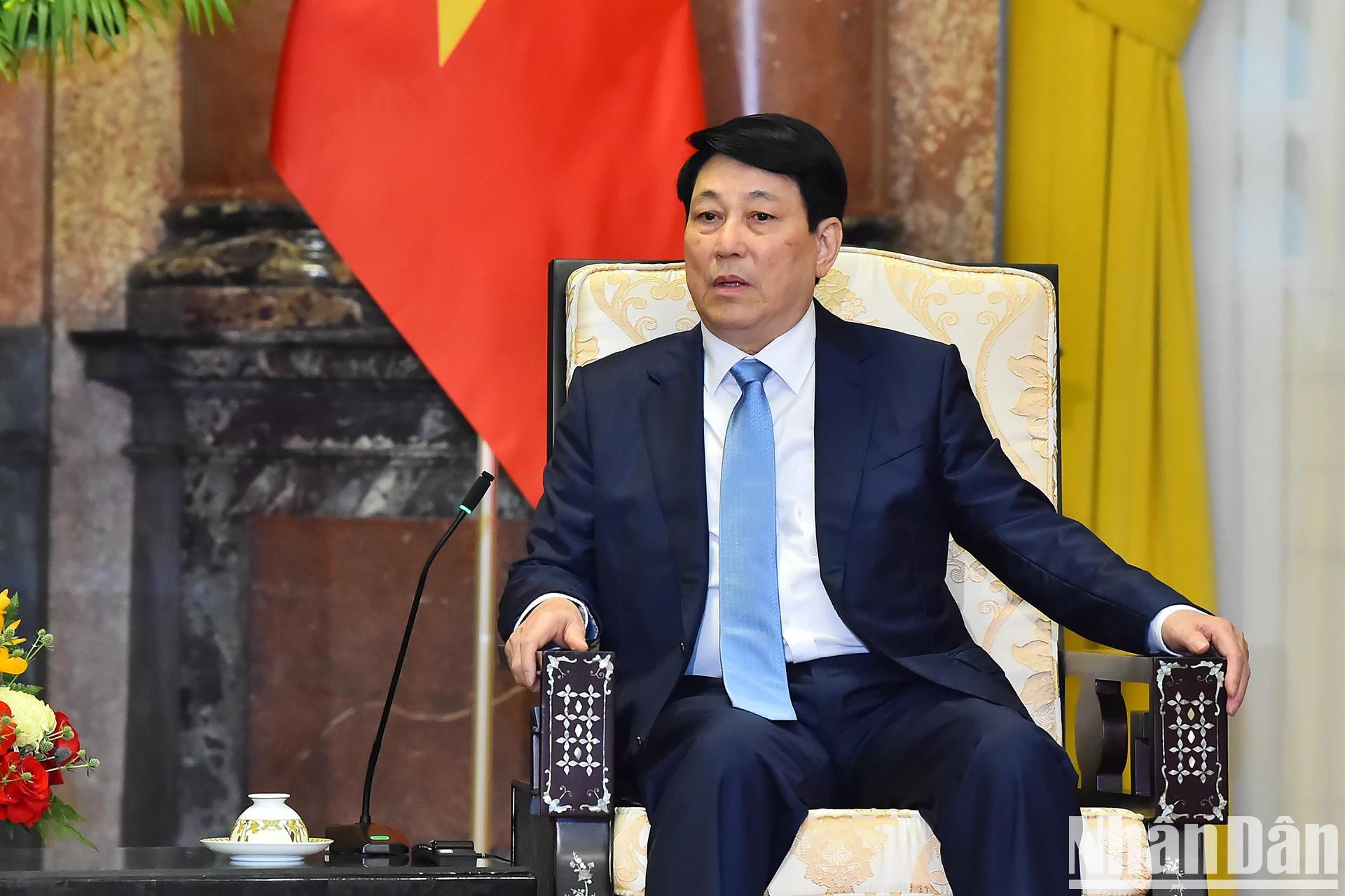 El jefe de Estado vietnamita da palabras. El jefe de Estado vietnamita da palabras.