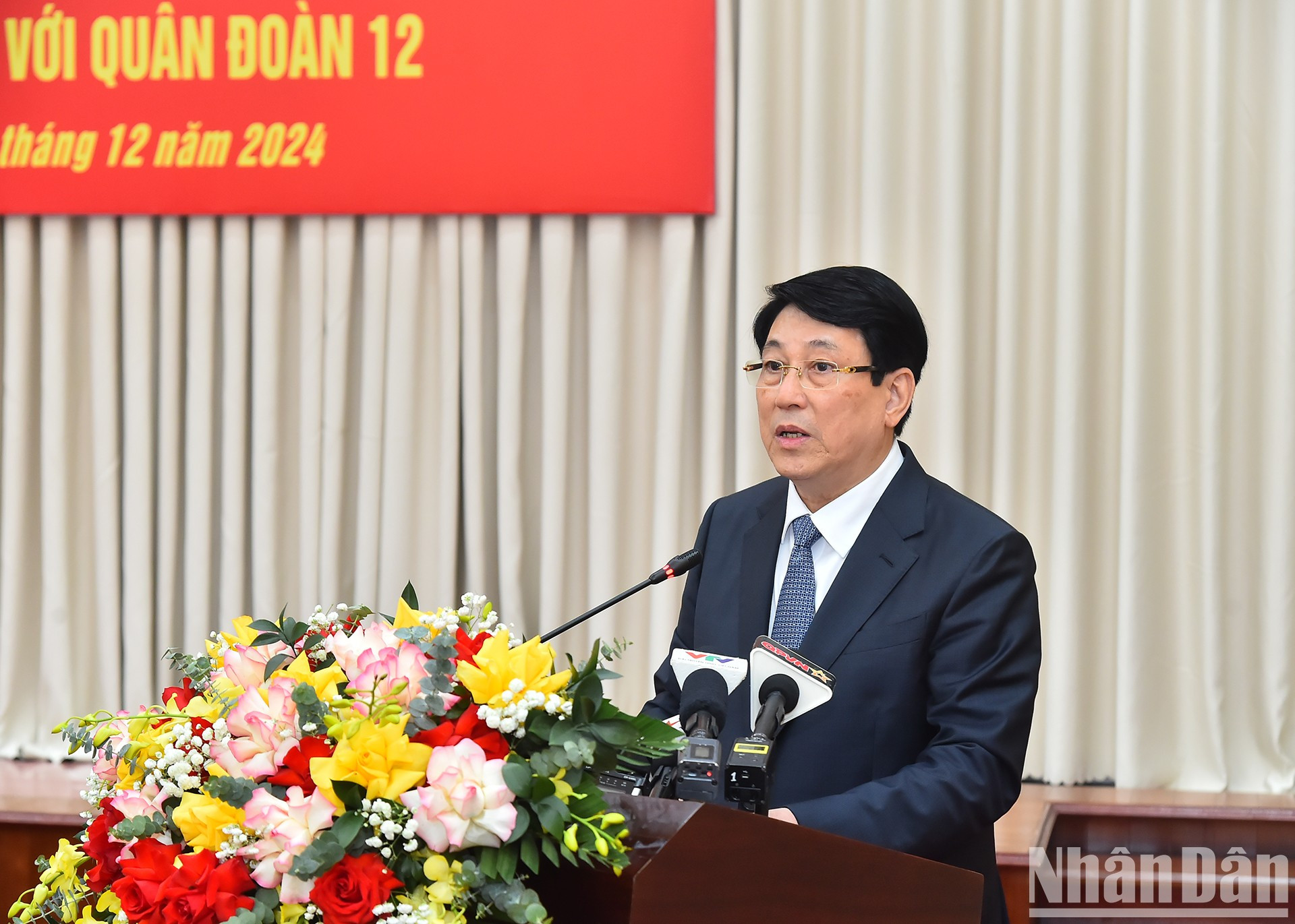 El presidente del país, Luong Cuong, pronuncia directrices.