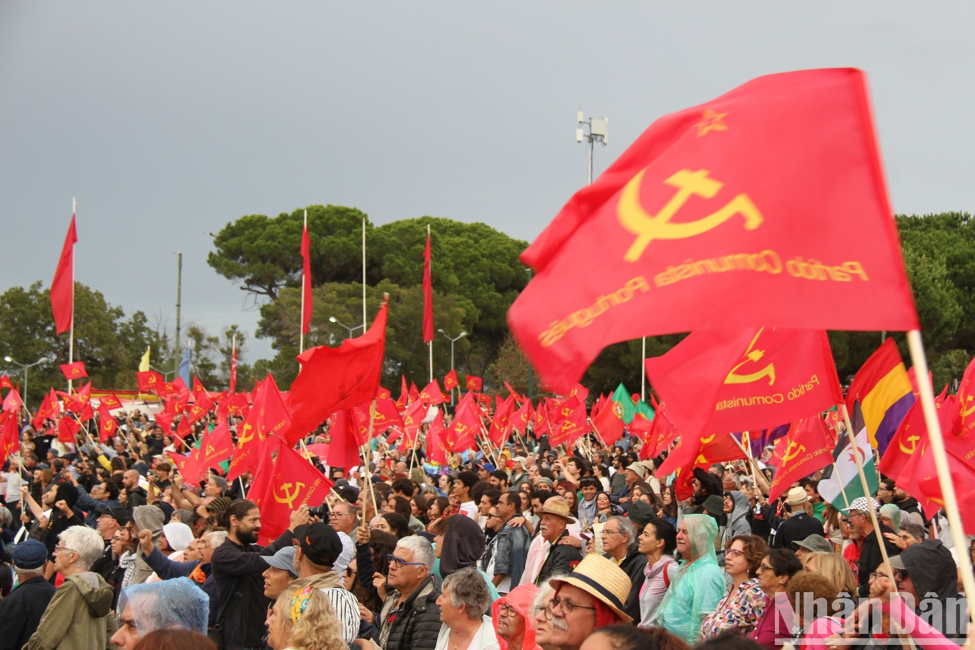 Una de las actividades más esperadas fue una manifestación multitudinaria al final del tercer día del festival. Decenas de miles de participantes, entre locales y más de 50 delegaciones internacionales, formaron un bloque solidario y enlazaron sus brazos para entonar los himnos del Partido, La Internacional y la canción del Festival (Carvalhesa).