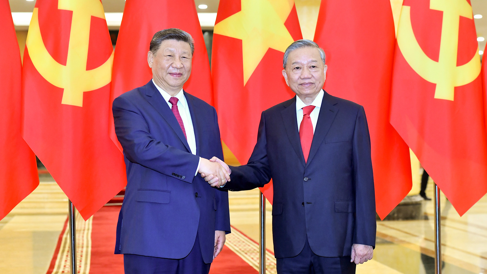 [Foto] Líder partidista vietnamita sostiene conversaciones con máximo dirigente chino