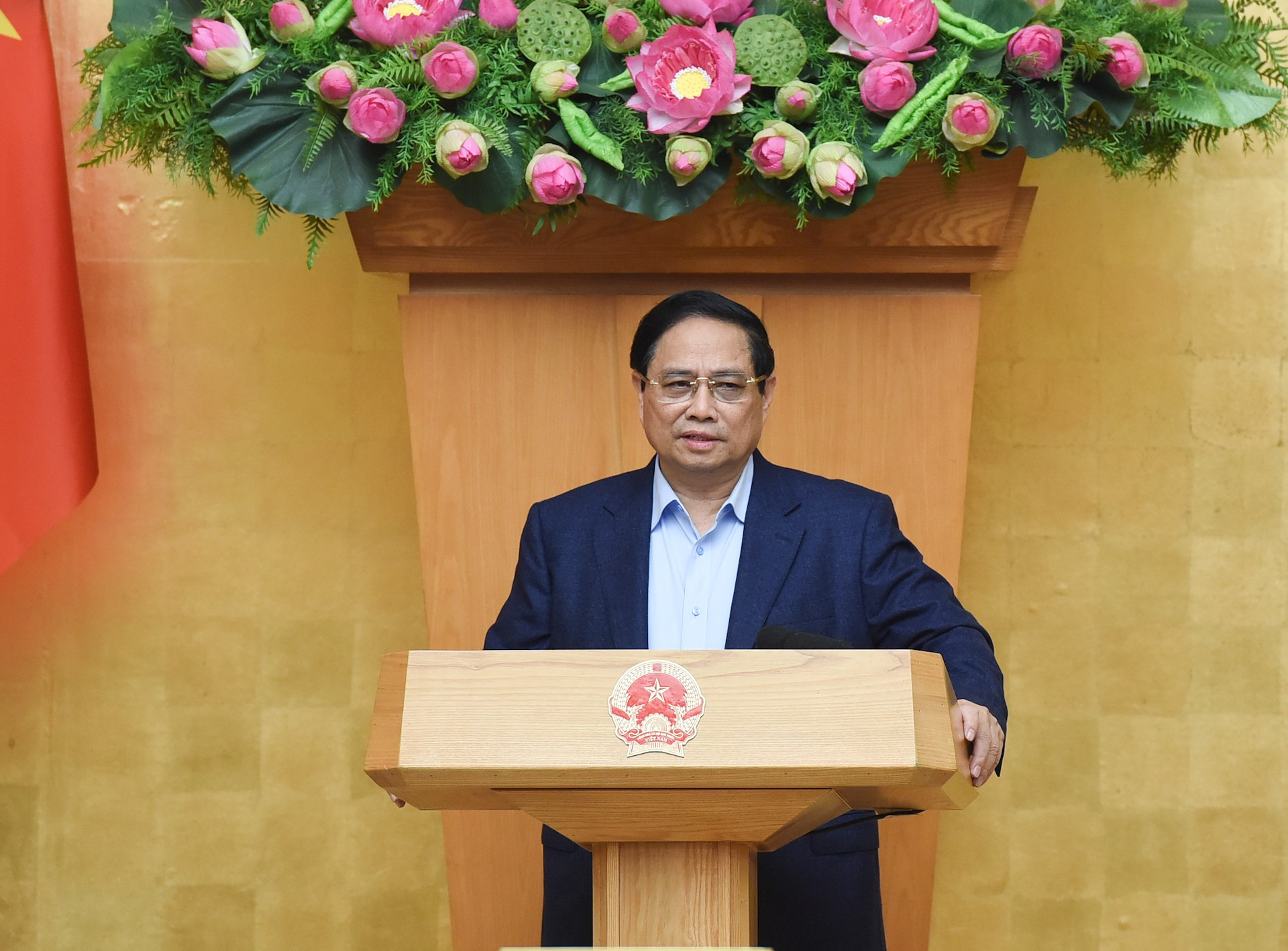 El primer ministro Pham Minh Chinh da palabras. El primer ministro Pham Minh Chinh da palabras.