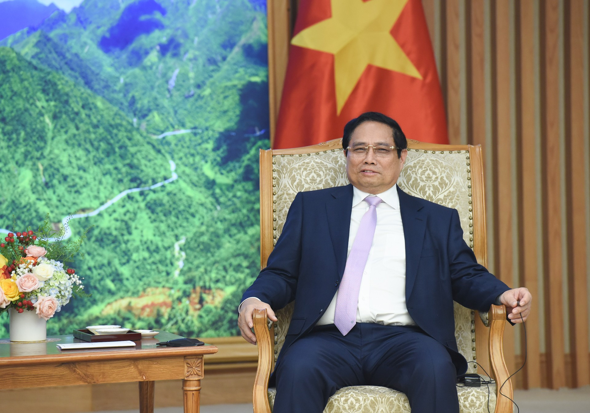 El primer ministro Pham Minh Chinh da palabras. El primer ministro Pham Minh Chinh da palabras.