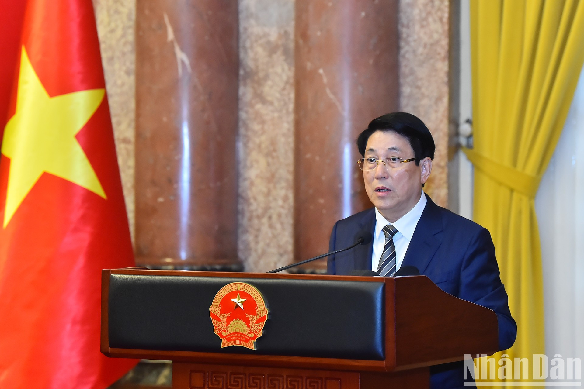 El presidente Luong Cuong da palabras. El presidente Luong Cuong da palabras.