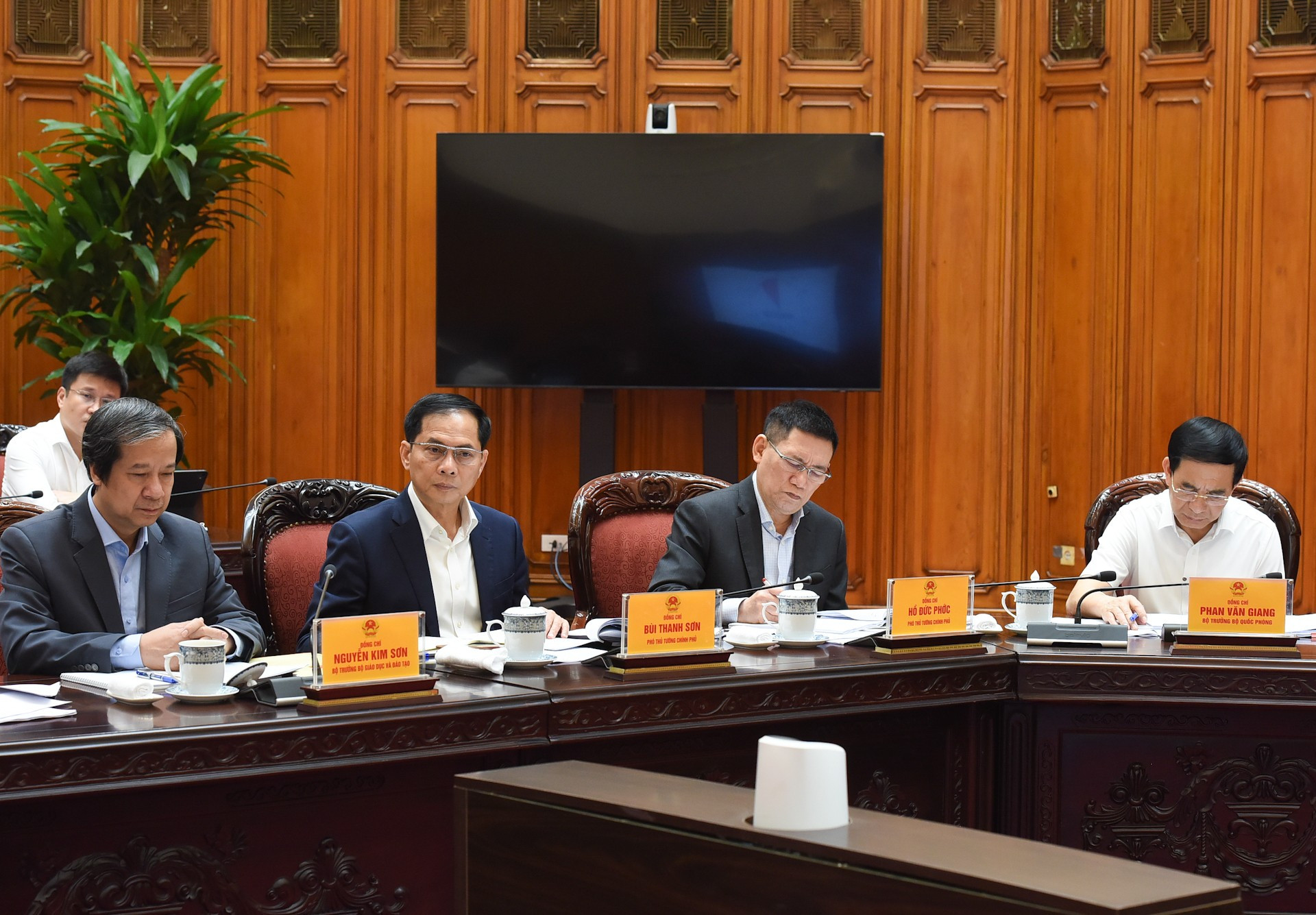 Vice primeros ministros y jefes de sectores participantes.