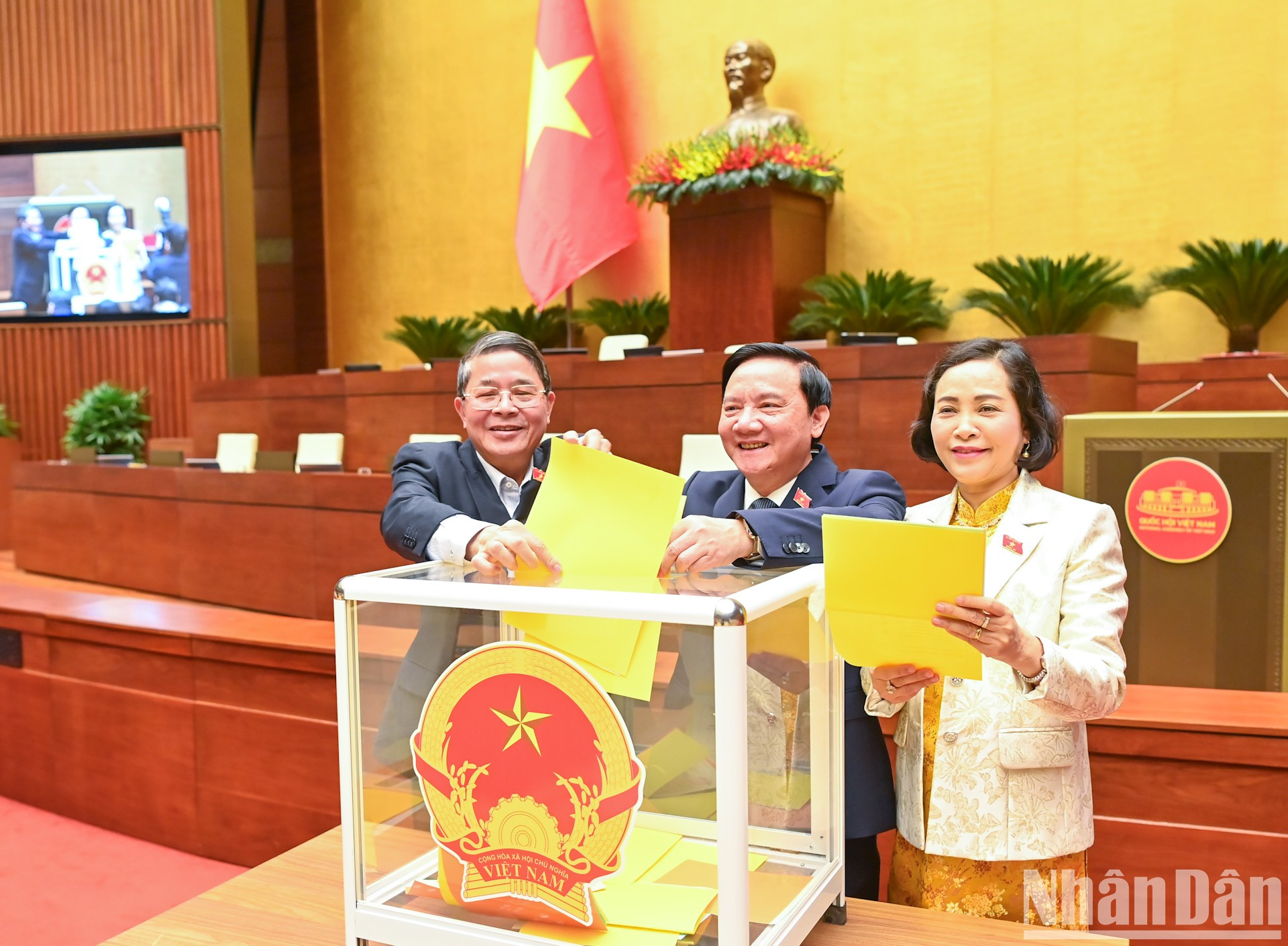 Los vicepresidentes de la ANV en la votación.