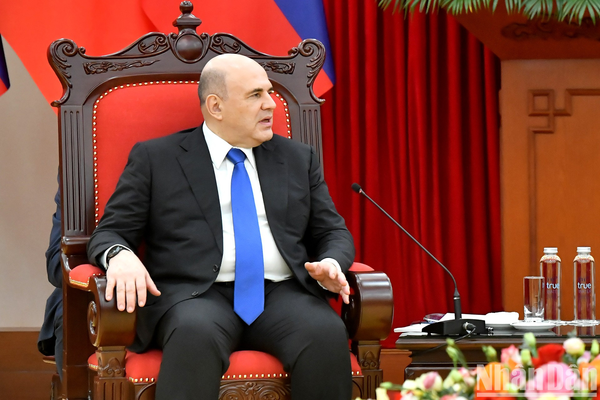 El premier de Rusia, Mikhail Vladimirovich Mishustin, en su intervención. El premier de Rusia, Mikhail Vladimirovich Mishustin, en su intervención.