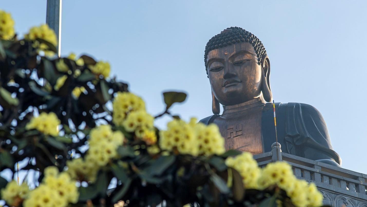 En el Fansipan se guardan también obras singulares, como la Gran Estatua del Buda Amitabha, la estatua de bronce del Buda instalada a mayor altura en Asia. En el Fansipan se guardan también obras singulares, como la Gran Estatua del Buda Amitabha, la estatua de bronce del Buda instalada a mayor altura en Asia.