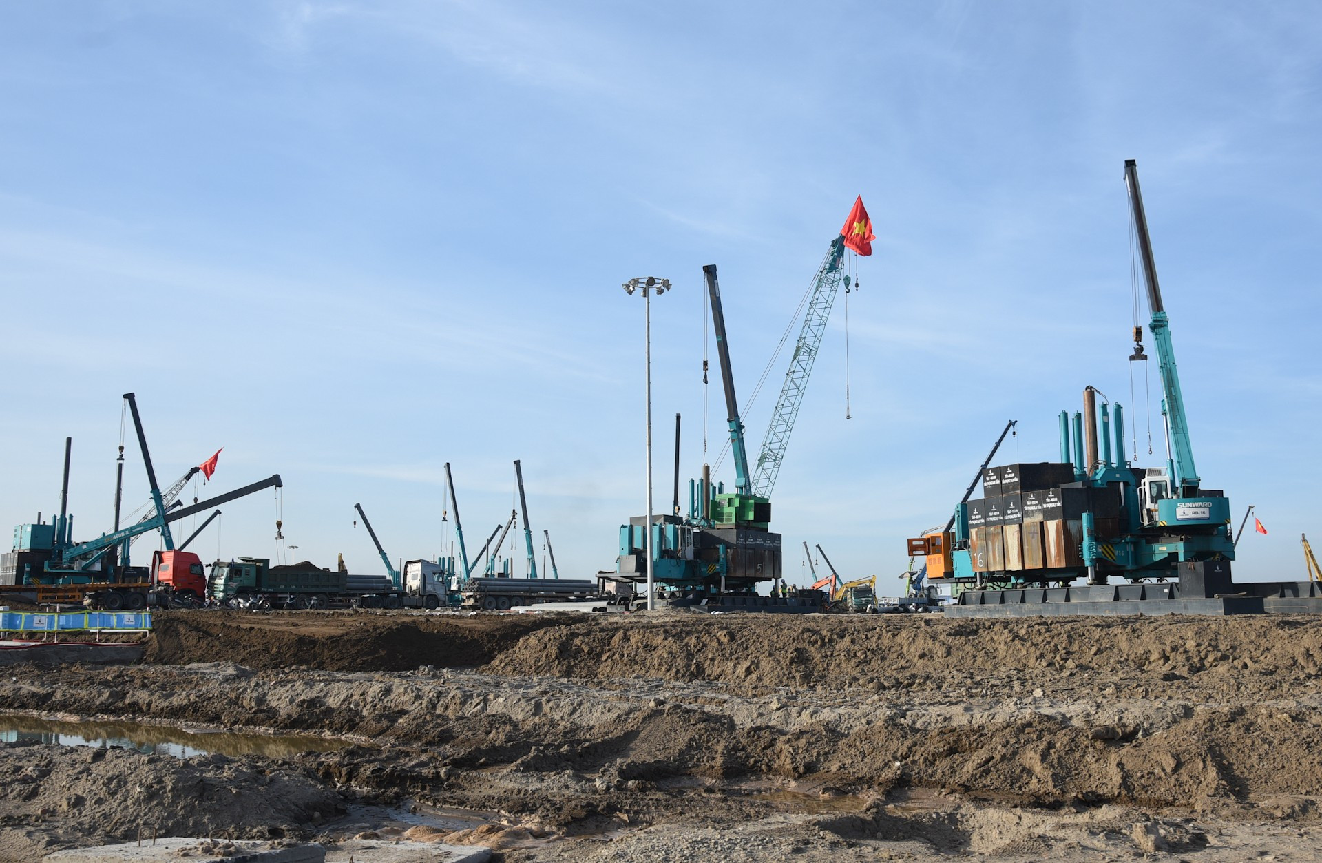 En el sitio de construcción.