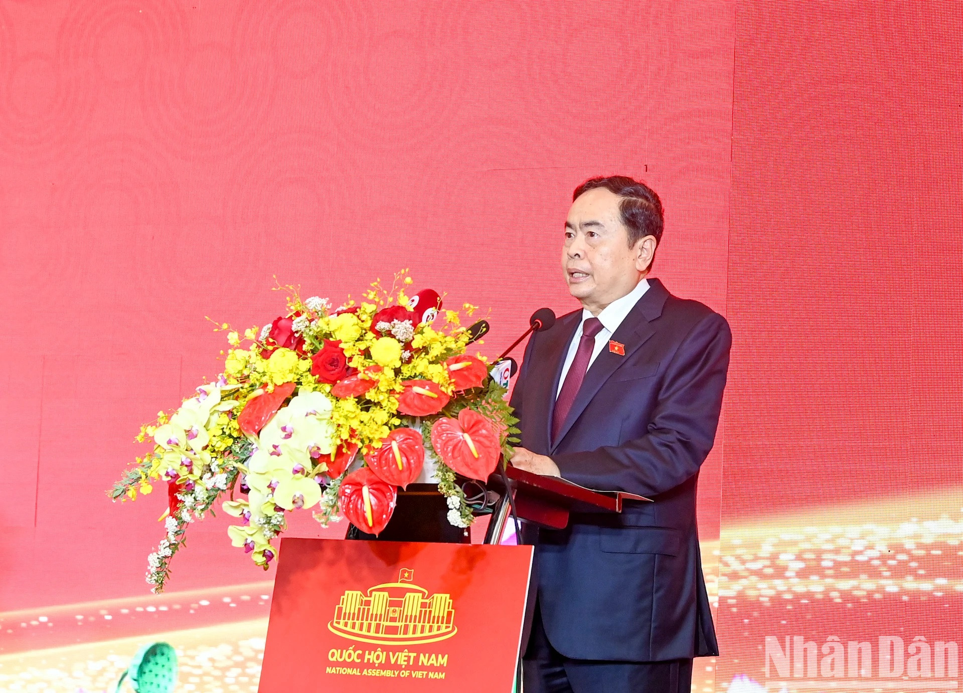 El vicepresidente permanente de la ANV, Tran Thanh Man, pronuncia palabras inaugurales. El vicepresidente permanente de la ANV, Tran Thanh Man, pronuncia palabras inaugurales.