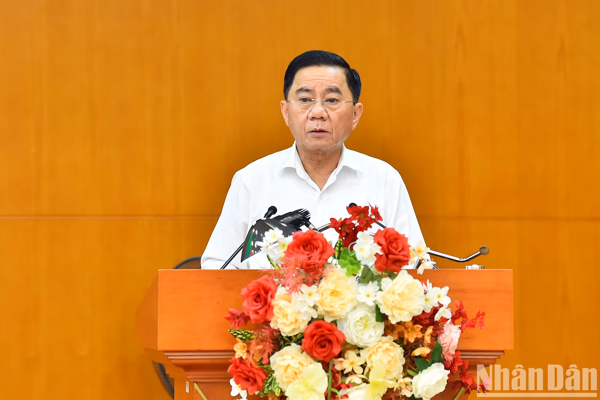 El jefe de la Comisión de Control Disciplinario del Comité Central del Partido, Tran Cam Tu, ofrece directrices.