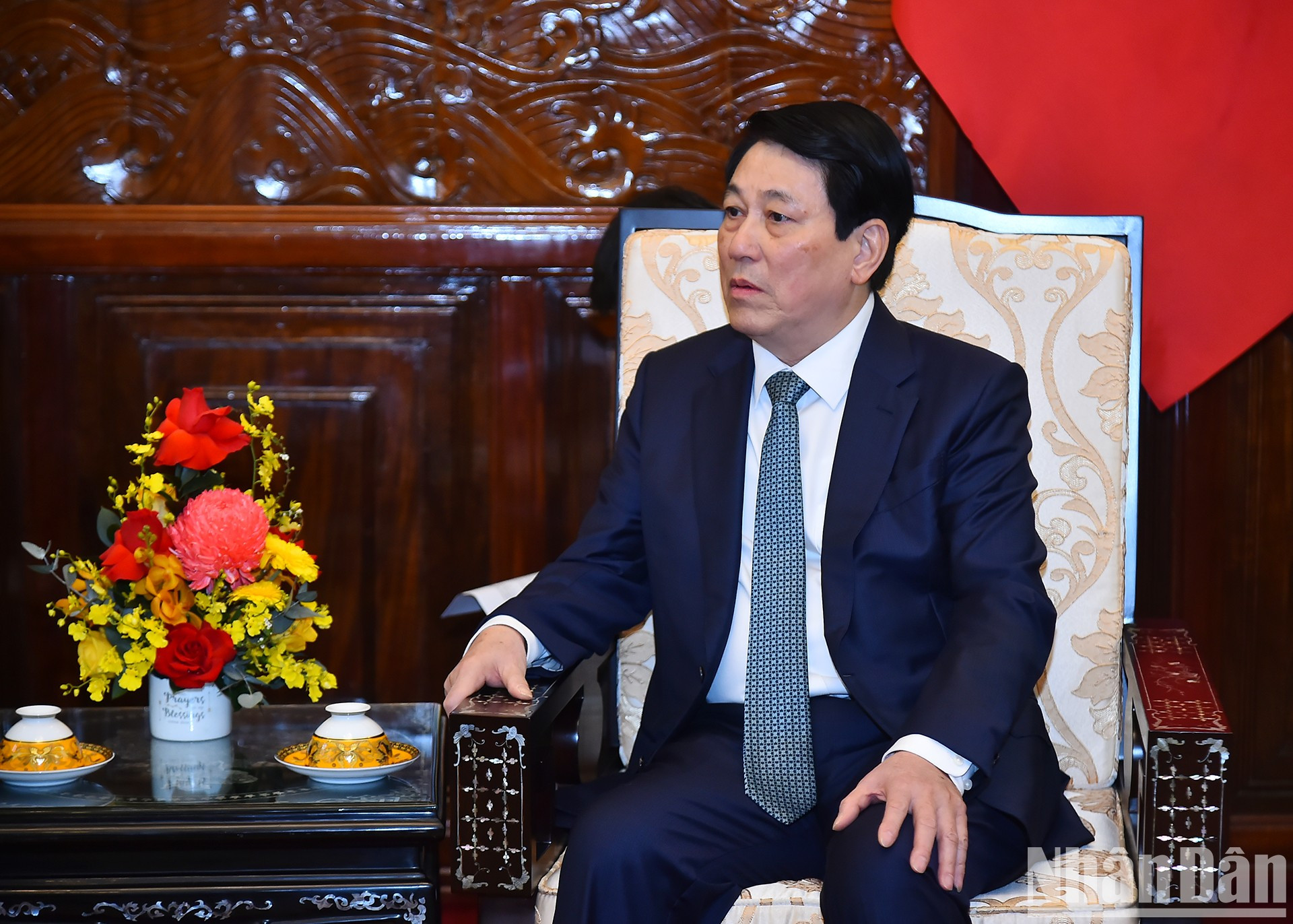 El presidente vietnamita, Luong Cuong, habla en la cita. El presidente vietnamita, Luong Cuong, habla en la cita.