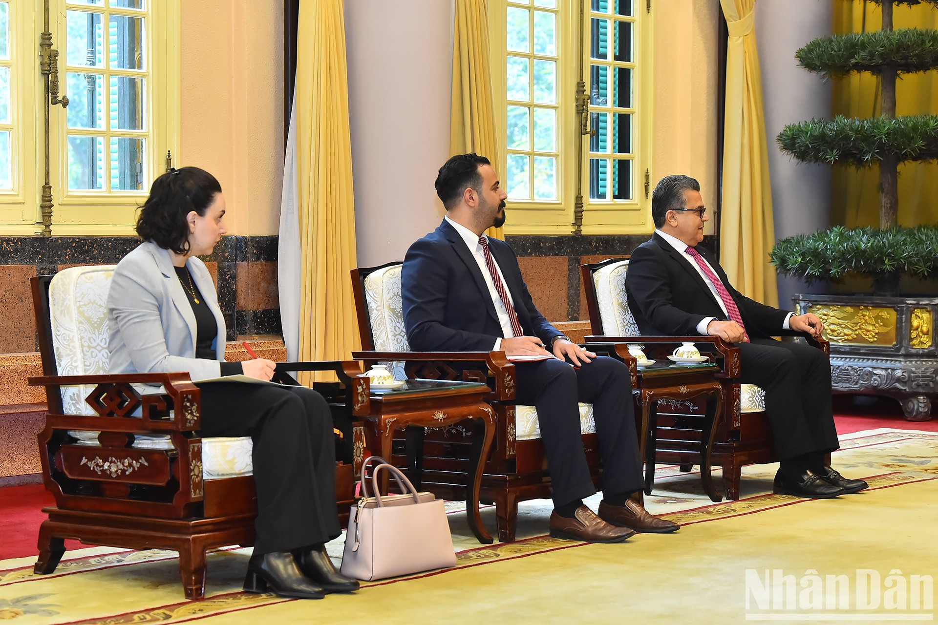 Delegados palestinos en el evento. Delegados palestinos en el evento.