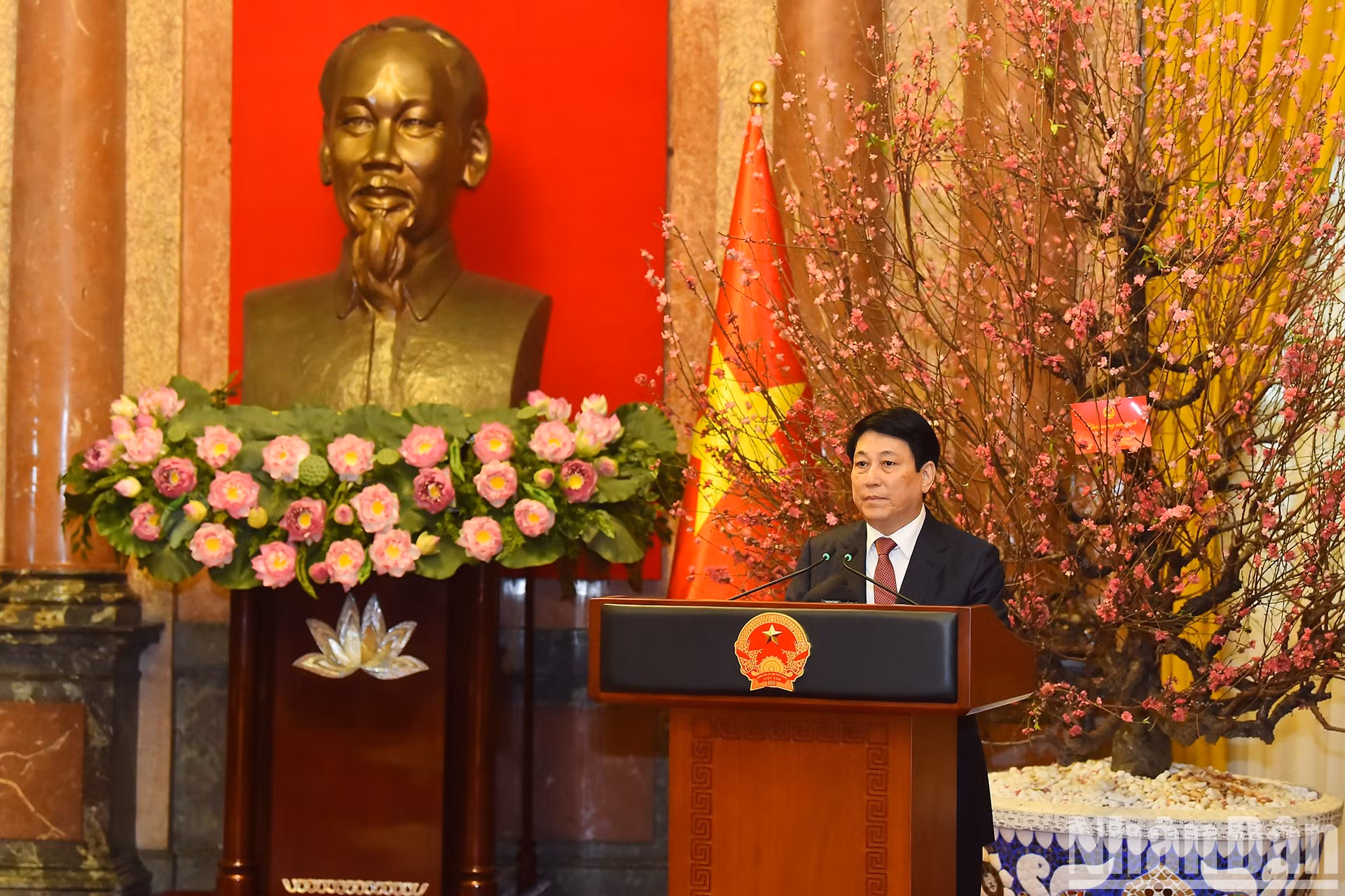 El presidente de Vietnam, Luong Cuong, pronuncia un discurso. El presidente de Vietnam, Luong Cuong, pronuncia un discurso.