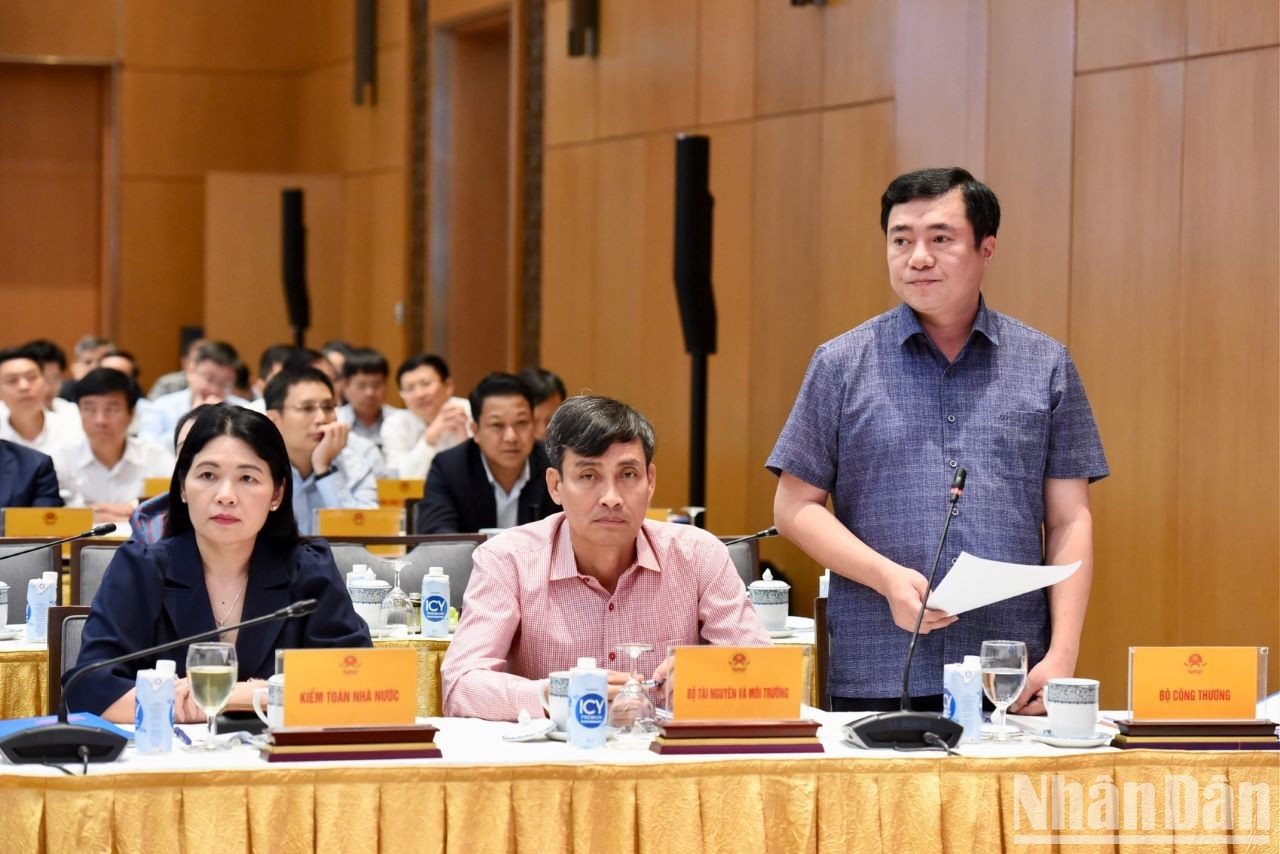 Un representante del Ministerio de Industria y Comercio interviene en la conferencia.