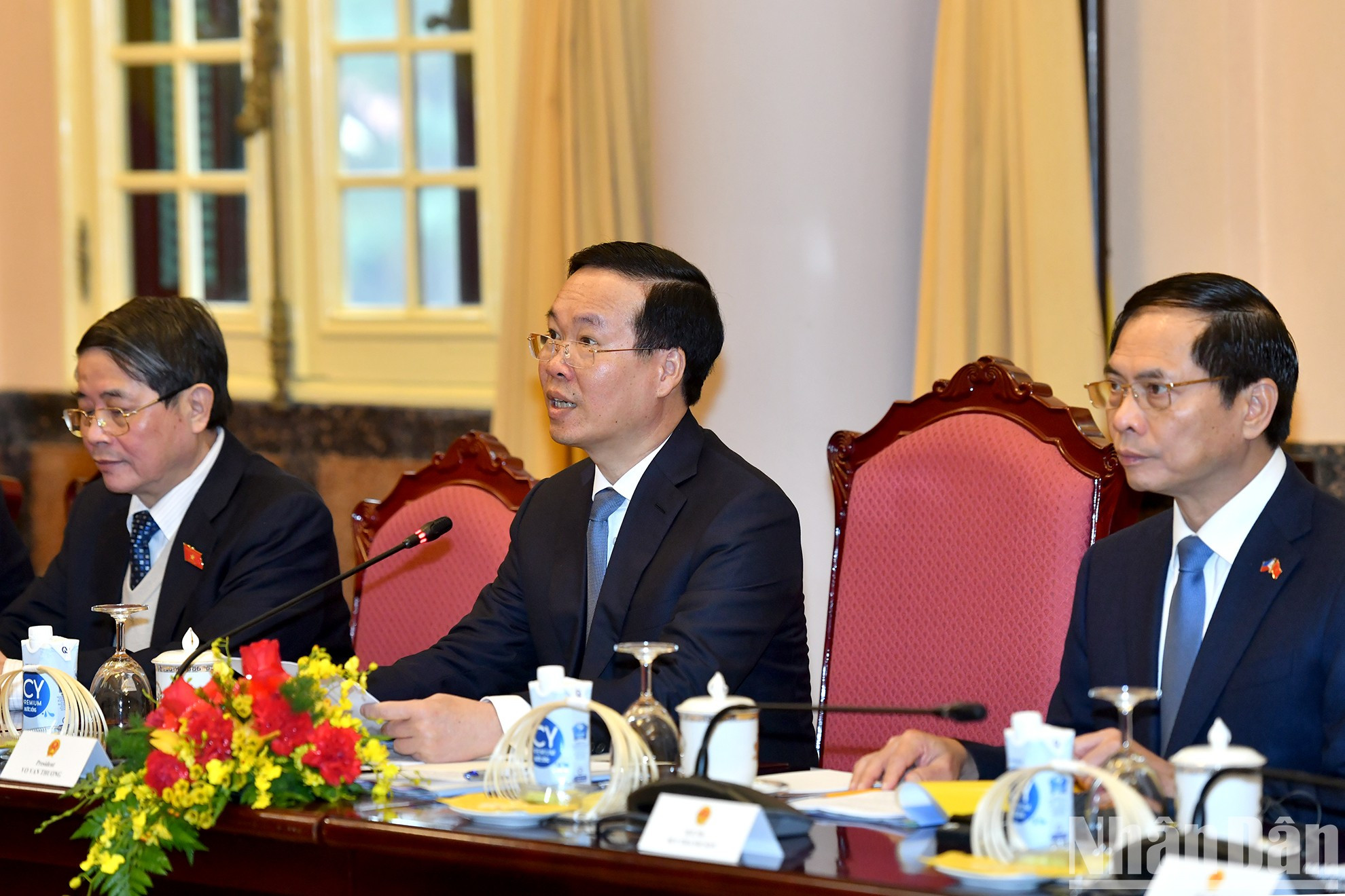 Van Thuong habla en la reunión con el presidente filipino, Ferdinand Romualdez Marcos Jr. Van Thuong habla en la reunión con el presidente filipino, Ferdinand Romualdez Marcos Jr.