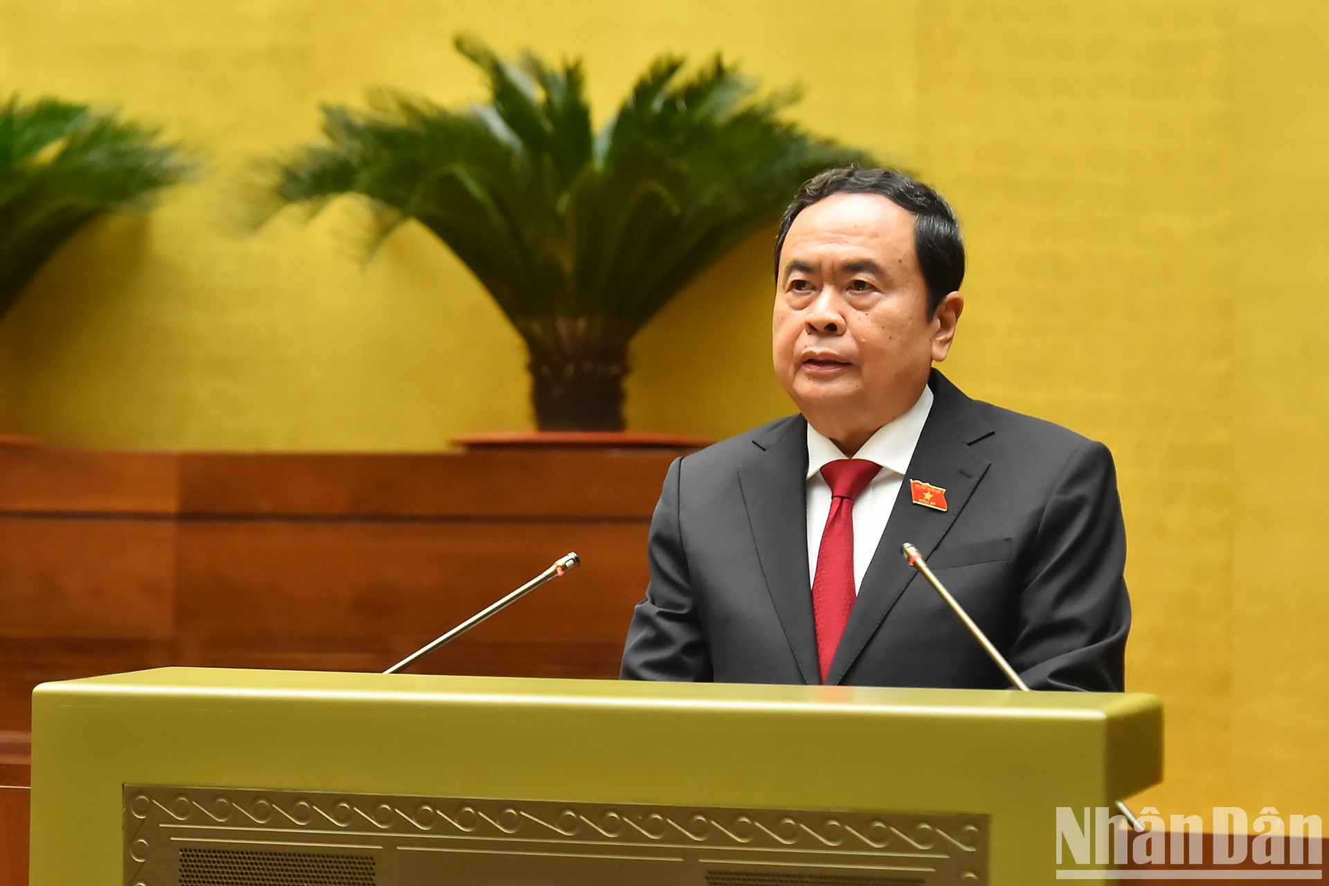 El titular de la ANV, Tran Thanh Man, pronuncia un discurso de apertura.