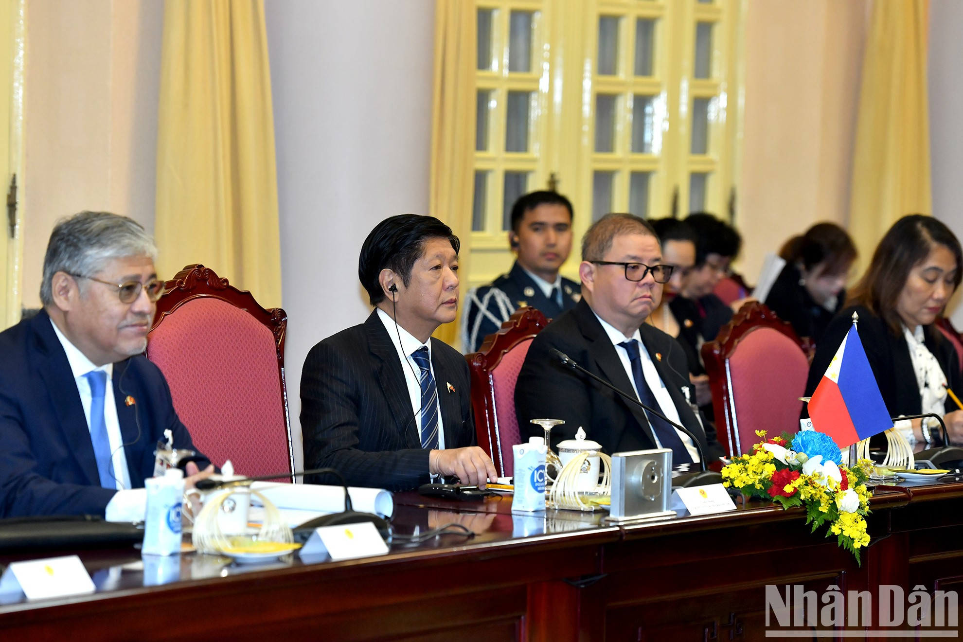 El presidente filipino, Ferdinand Romualdez Marcos Jr., interviene en el acto. El presidente filipino, Ferdinand Romualdez Marcos Jr., interviene en el acto.
